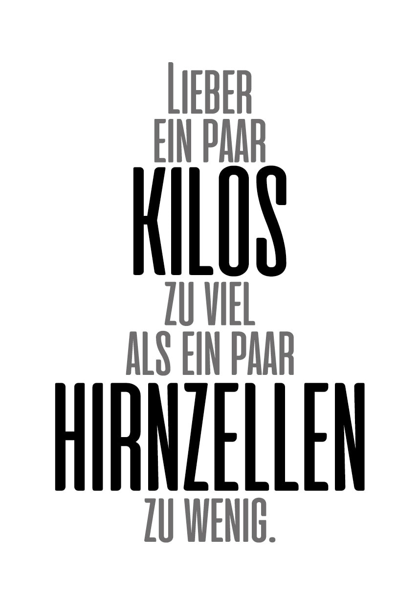 queence Wanddekoobjekt "Lieber ein paar Kilos ..." Stahlschild, Blechschild, Spruch, Witzig, Wanddeko, retro, 20x30cm