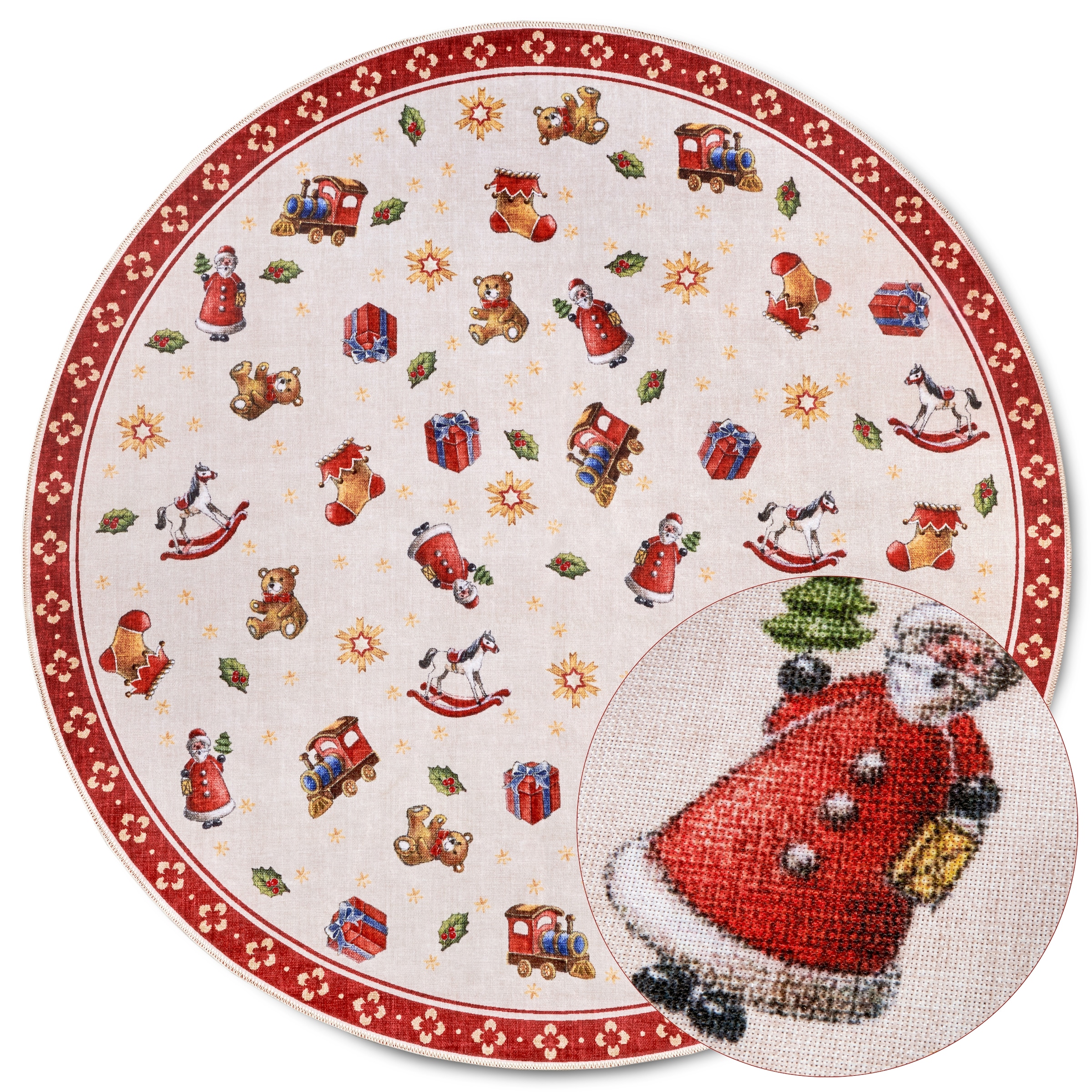 Villeroy & Boch Teppich »Nostalgic Toy's Delight, eckig, rund und Läufer«, rechteckig, 3 mm Höhe, Weihnachten, Wohnzimmer, Flur, Geschenk, Toys Delight, Dekoration