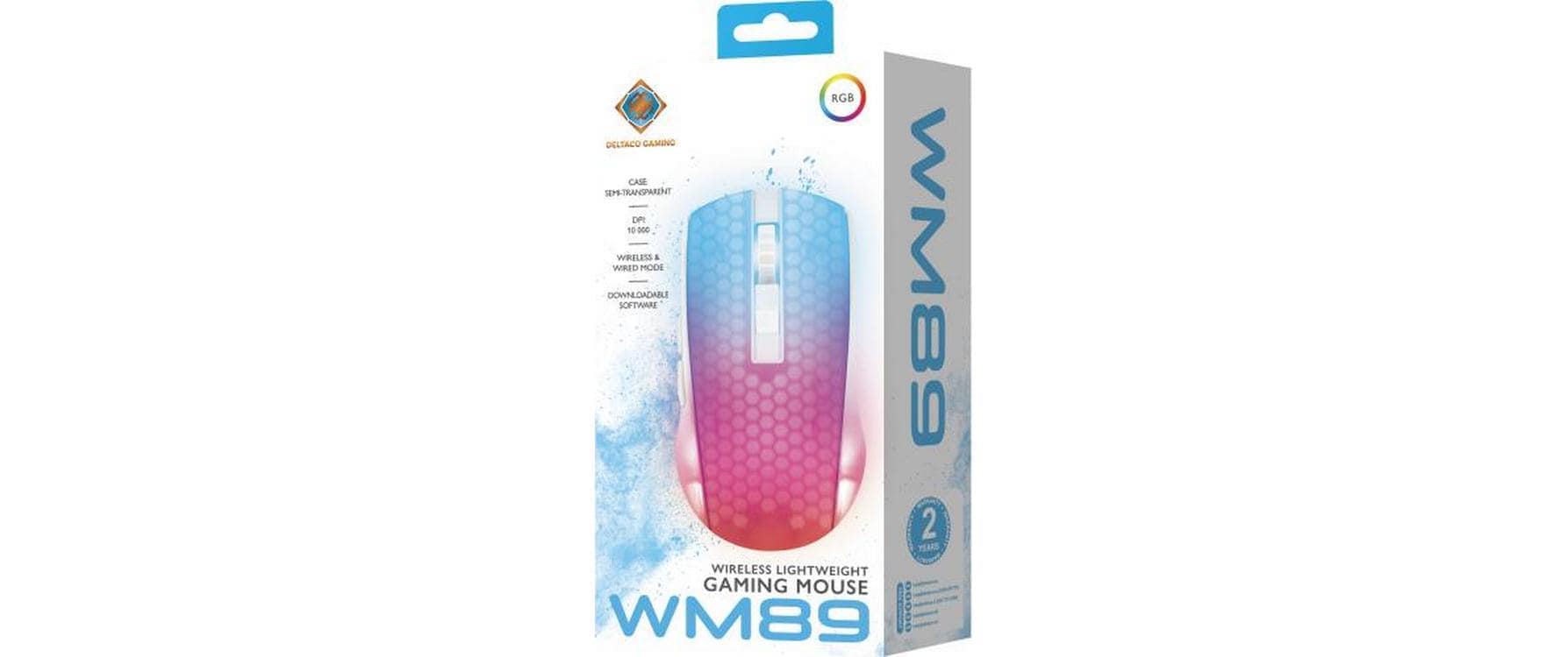 DELTACO Gaming-Maus »GAM-145-W Weiss/Trasparent«, Bluetooth