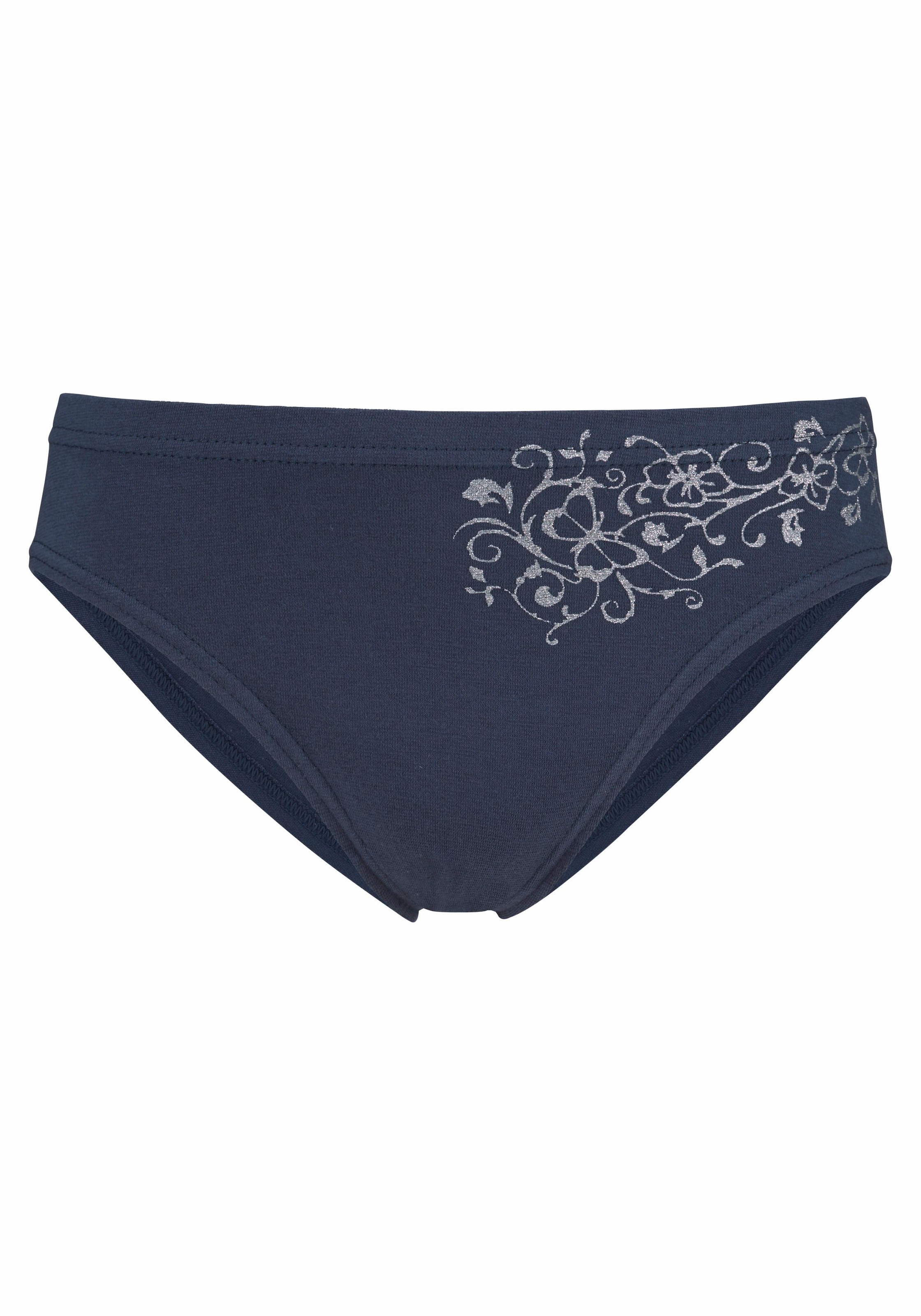 petite fleur Slip, jeden günstig für kaufen St.), schöner | (Packung, floralem Tag, Glitzerdruck Jelmoli-Versand Basic 4 mit