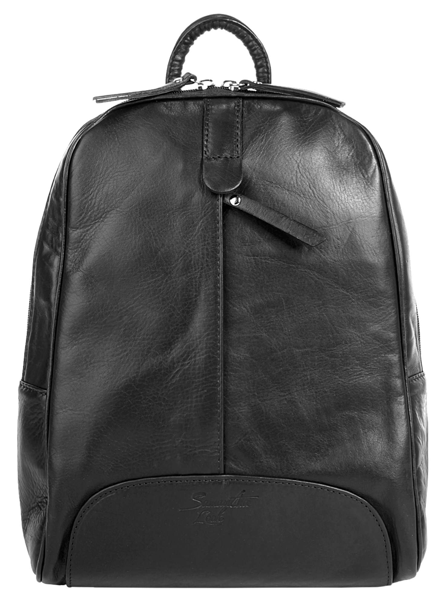 Cityrucksack, echt Leder, Made in Italy