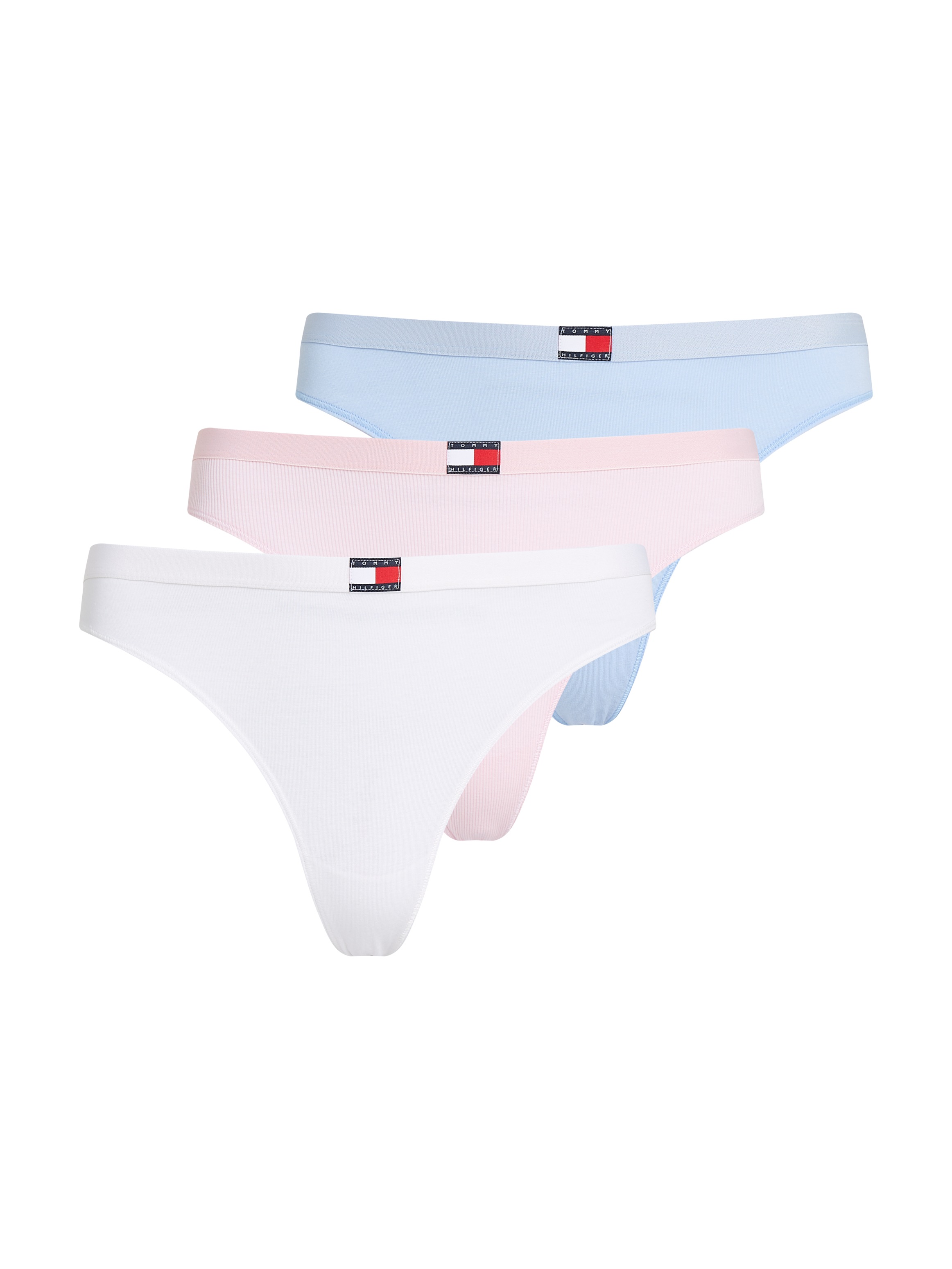 Tommy Hilfiger Underwear String »3 PACK FLAG THONG (EXT. SIZE)« Packung, 3er, 3 Stk. mit Logo-Stretchbund