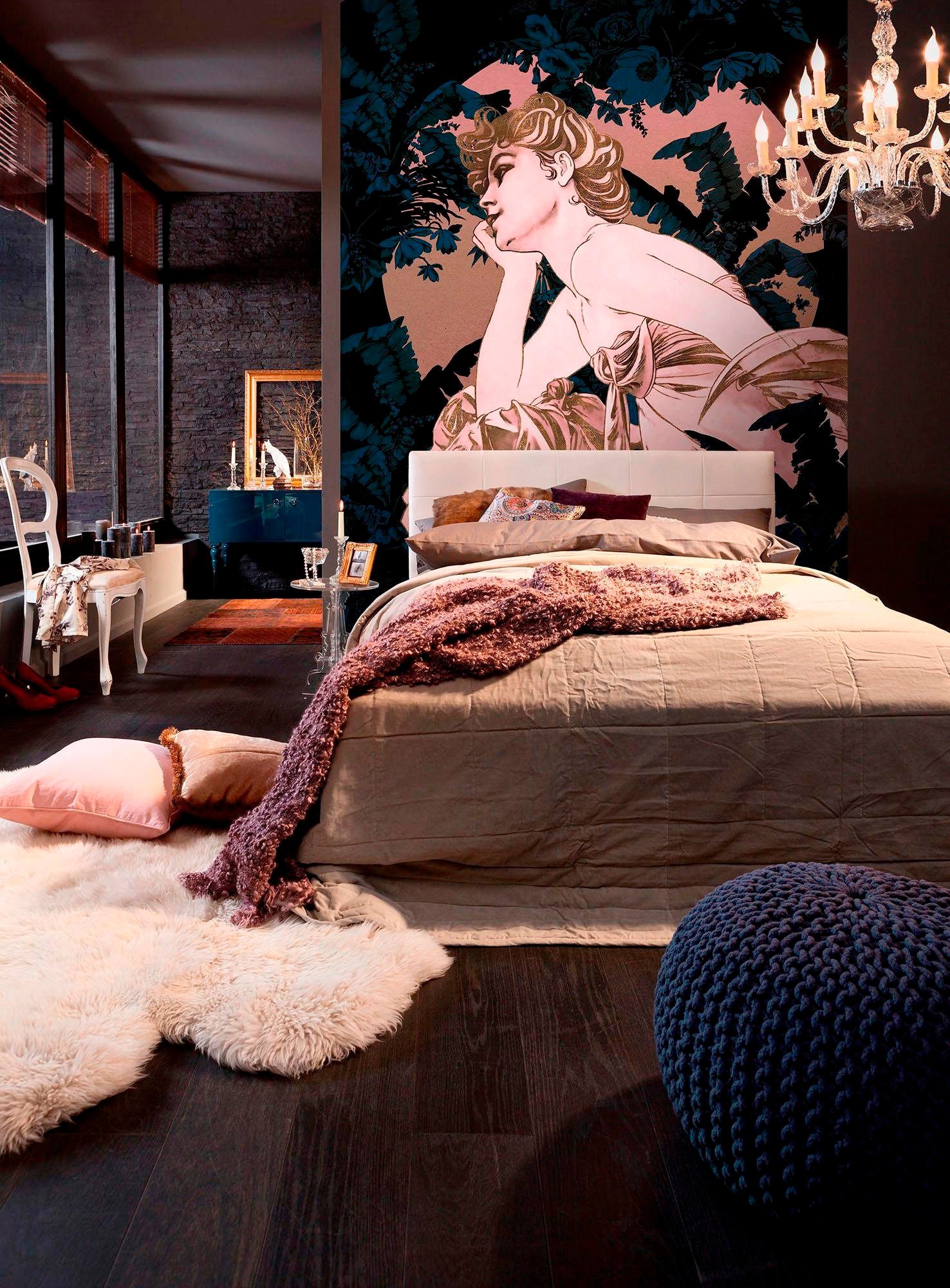 Komar Vliestapete »Digitaldruck Vlies - Songes Bleu - Grösse 200 x 280 cm«, bedruckt, Wohnzimmer, Schlafzimmer