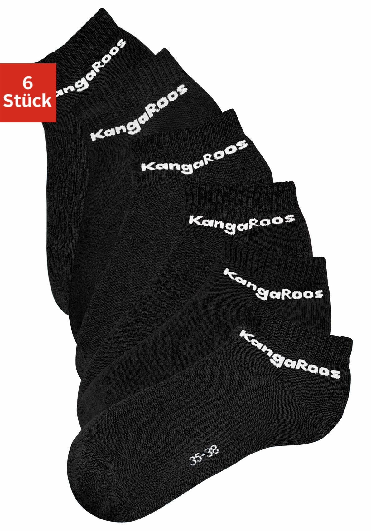 KangaROOS Sneakersocken, (Packung, 6 Paar), mit Frottee innen