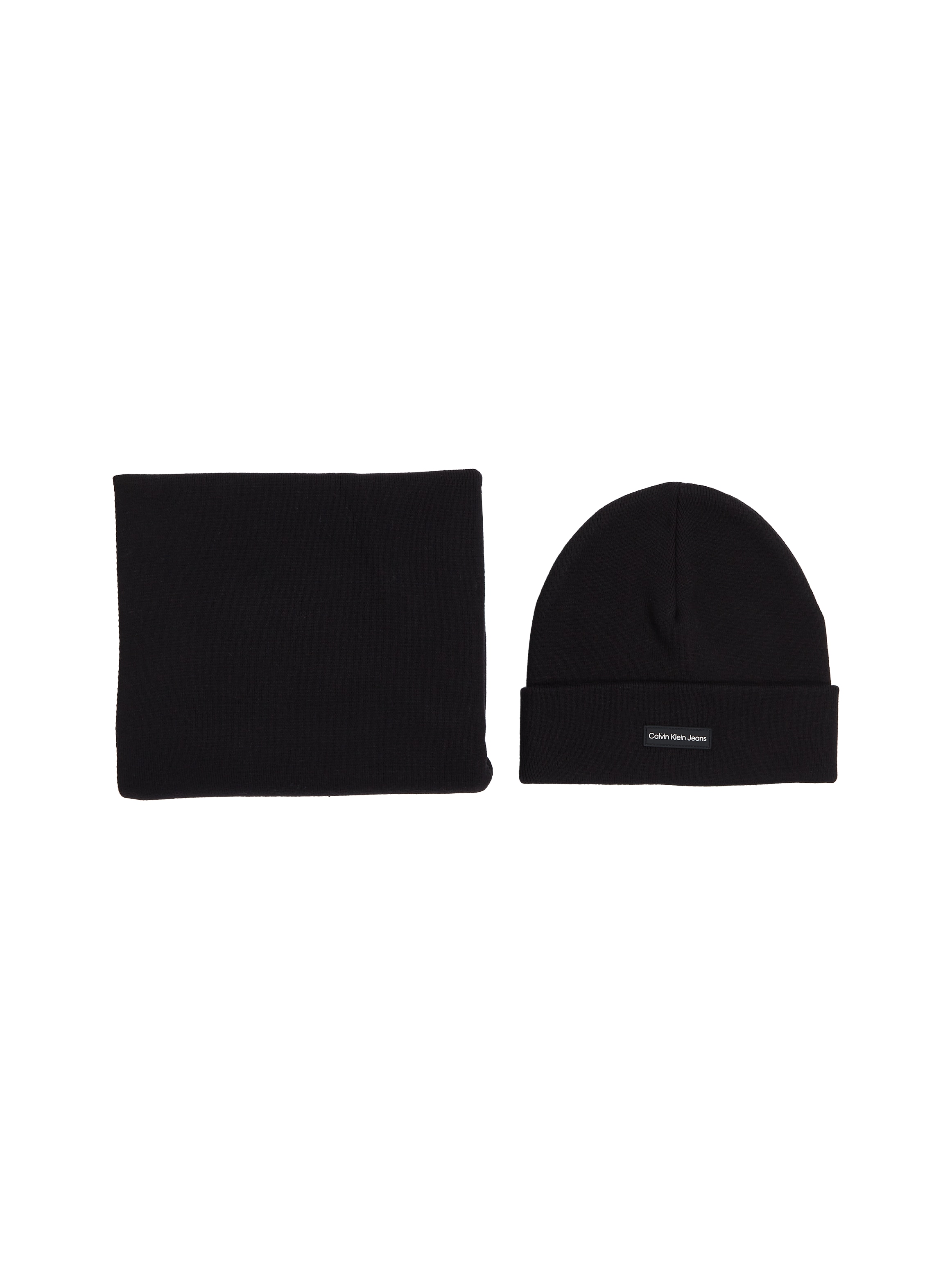 Calvin Klein Jeans Strickmütze »GIFT BEANIE & SCARF INST PATCH«, mit Logopatch