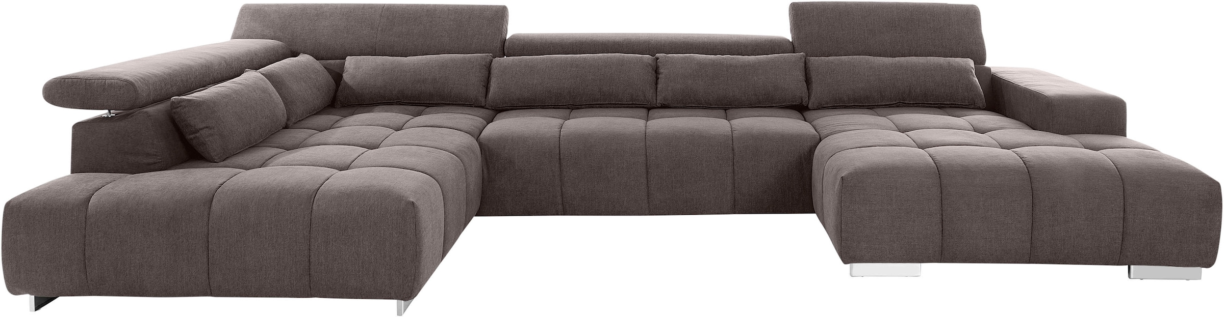 COTTA Wohnlandschaft »Orion U-Form«, mit Kopfteilverstellung & 6 Nierenkissen