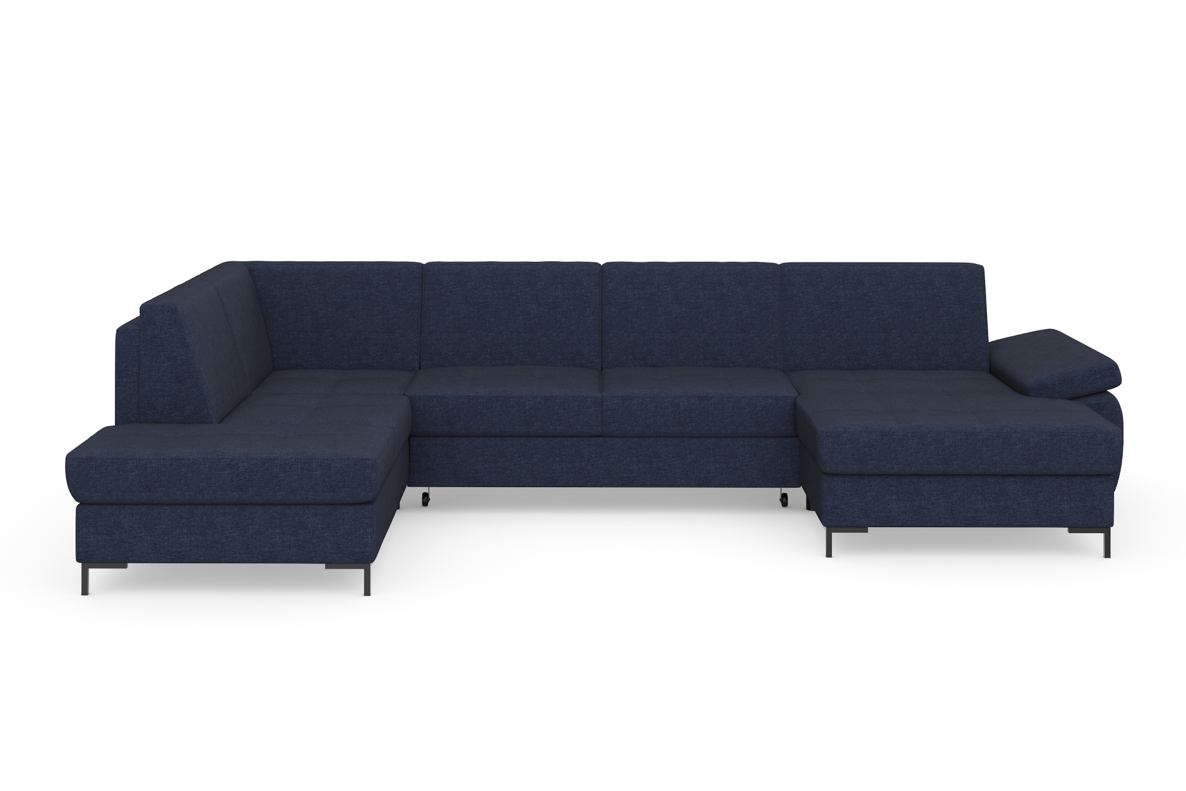 DOMO collection Wohnlandschaft »Capelo, komfortabel, klare Linien zeichnen dieses Design aus, U-Form«, mit Armteilverstellung, wahlweise mit Bettfunktion, Federkern