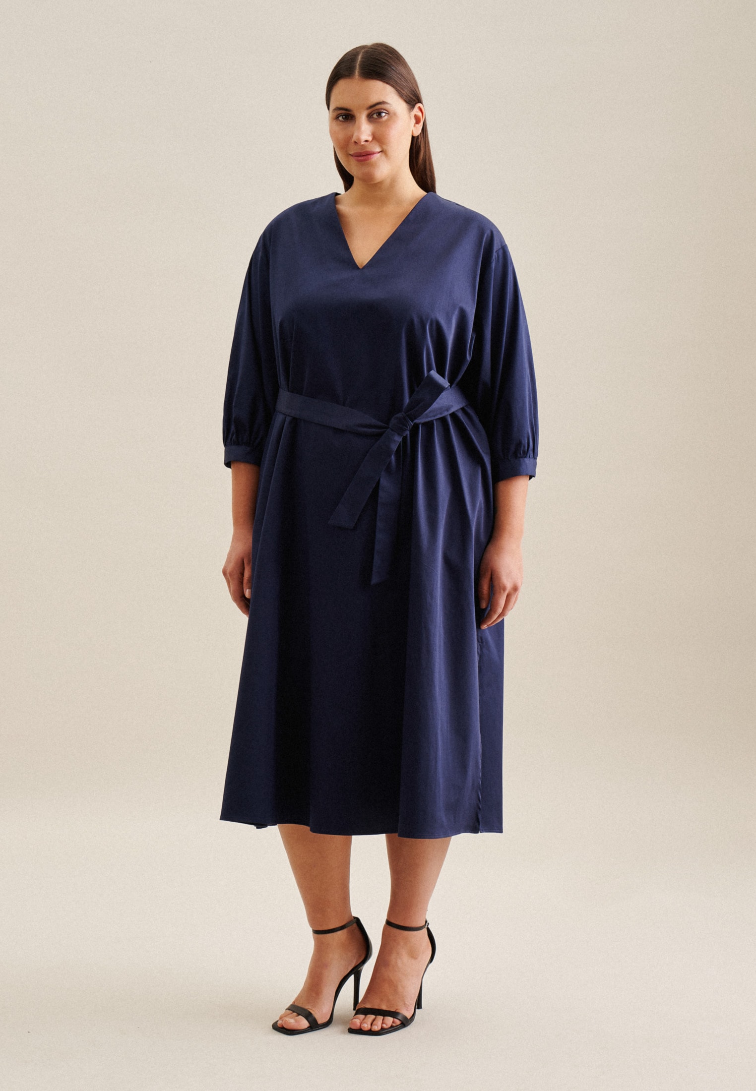 seidensticker Sommerkleid »Schwarze Rose« 3/4 V-Neck Uni