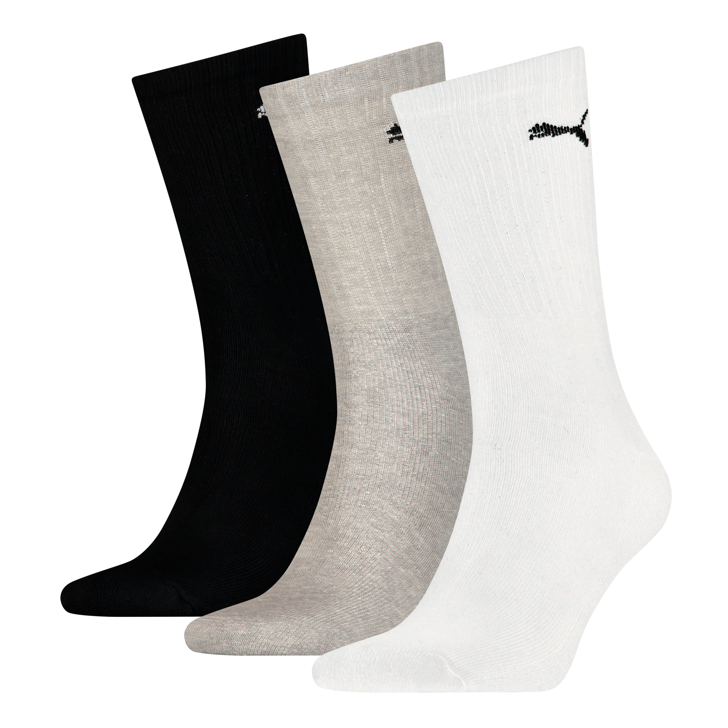 PUMA Sportsocken "UNISEX LIGHT CREW SOCK" 3 Paar tlg. Mit flacher Zehennaht