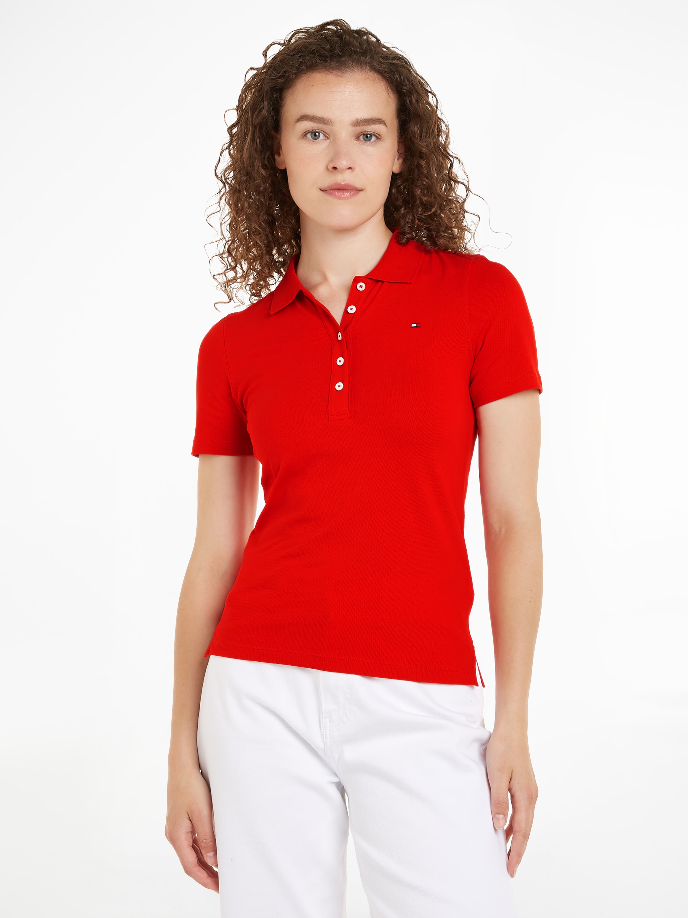 Tommy Hilfiger Poloshirt »1985 SLIM PIQUE POLO SS«, mit dezenter Tommy Hilfiger Logostickerei