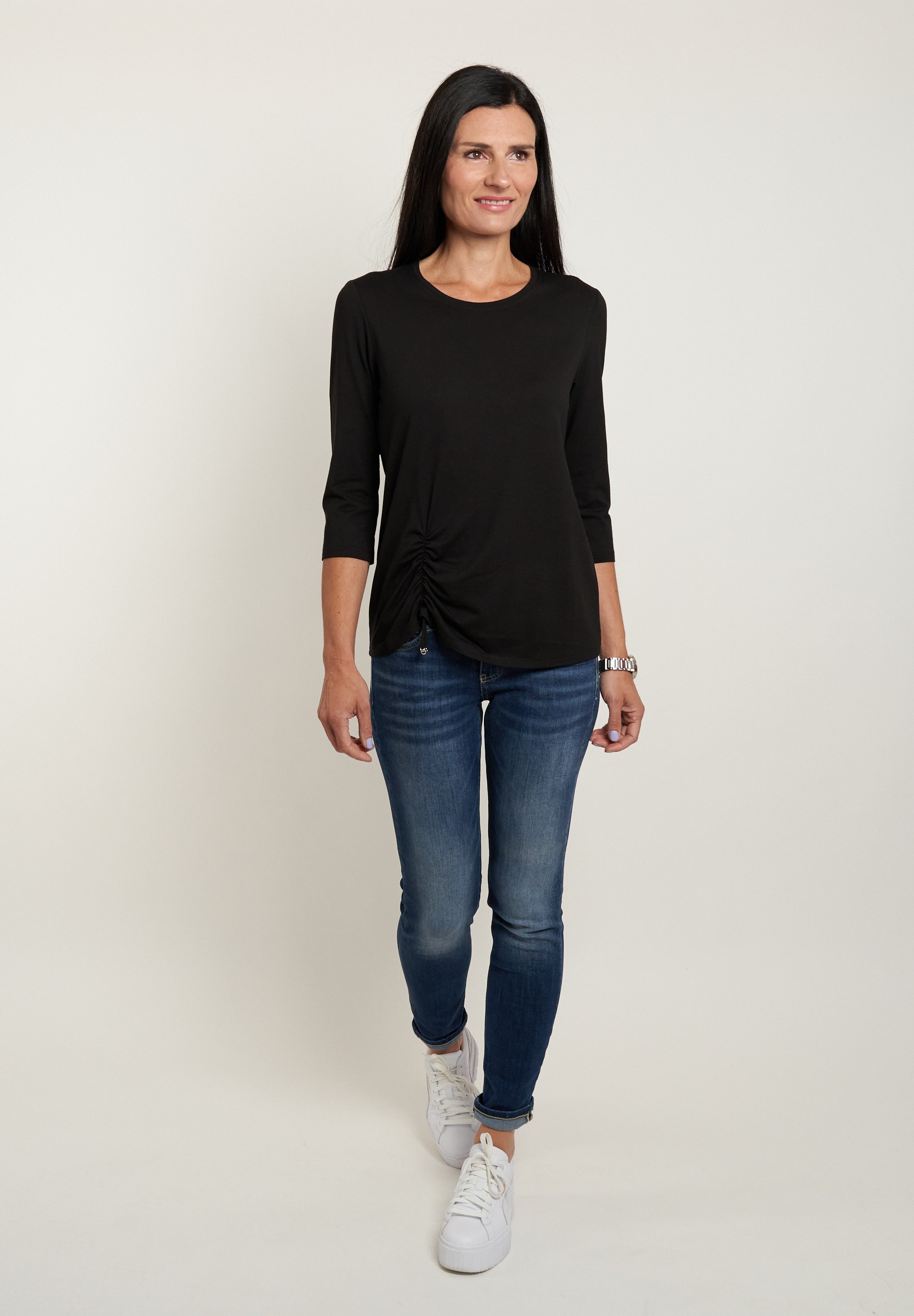 Seidel Moden 3/4-Arm-Shirt mit Raff-Detail vorne - MADE IN GERMANY