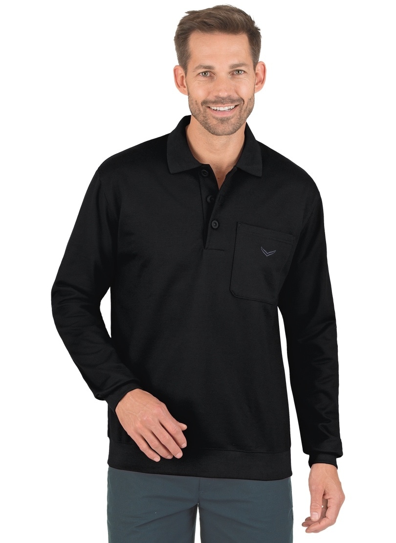 Trigema Sweatshirt »TRIGEMA aus Jelmoli-Versand Polo Langarm bestellen | Sweat-Qualität« online
