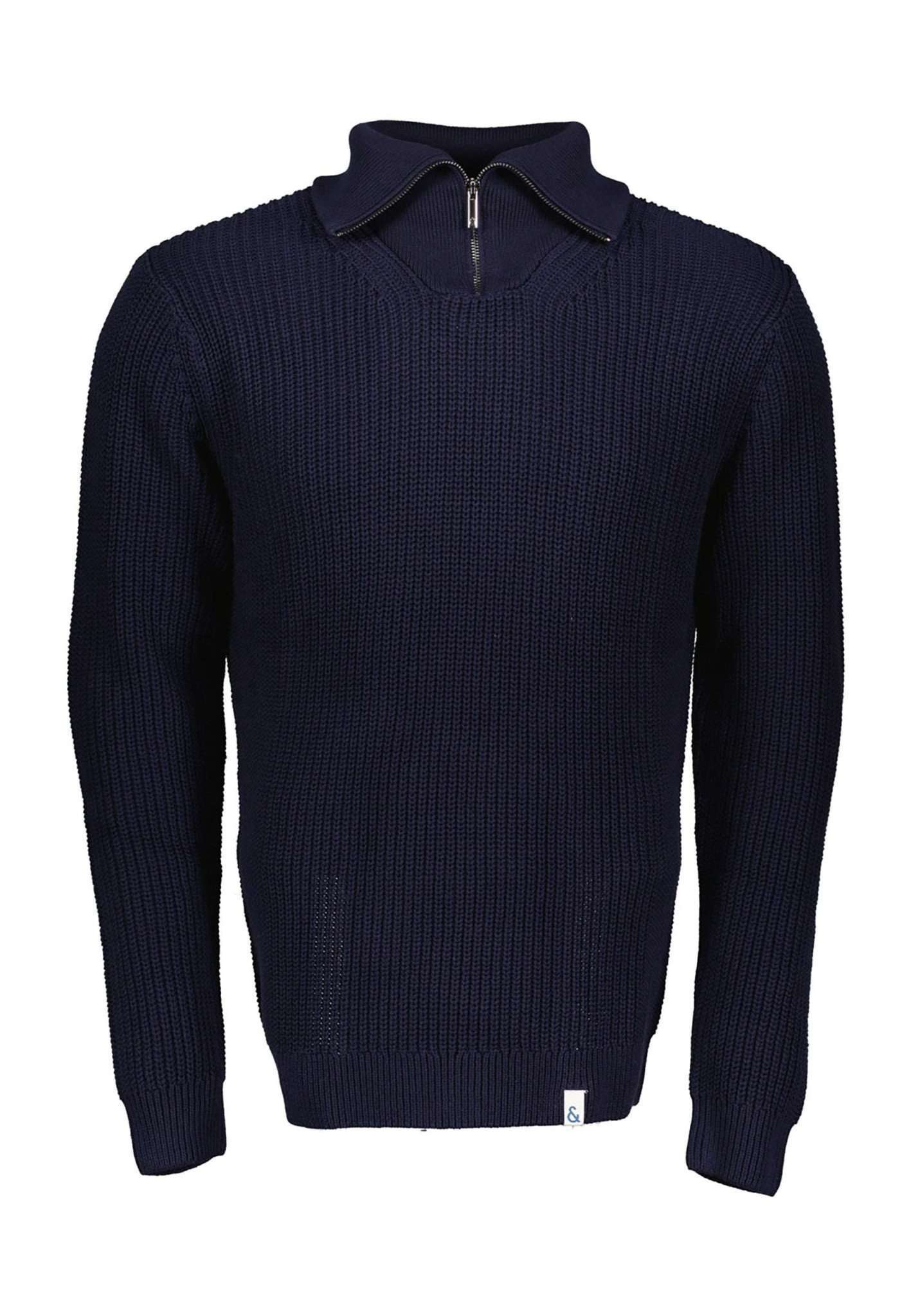 colours & sons Strickpullover »colours & sons Pullover Mock-Zip-Half Cardigan Stitch«