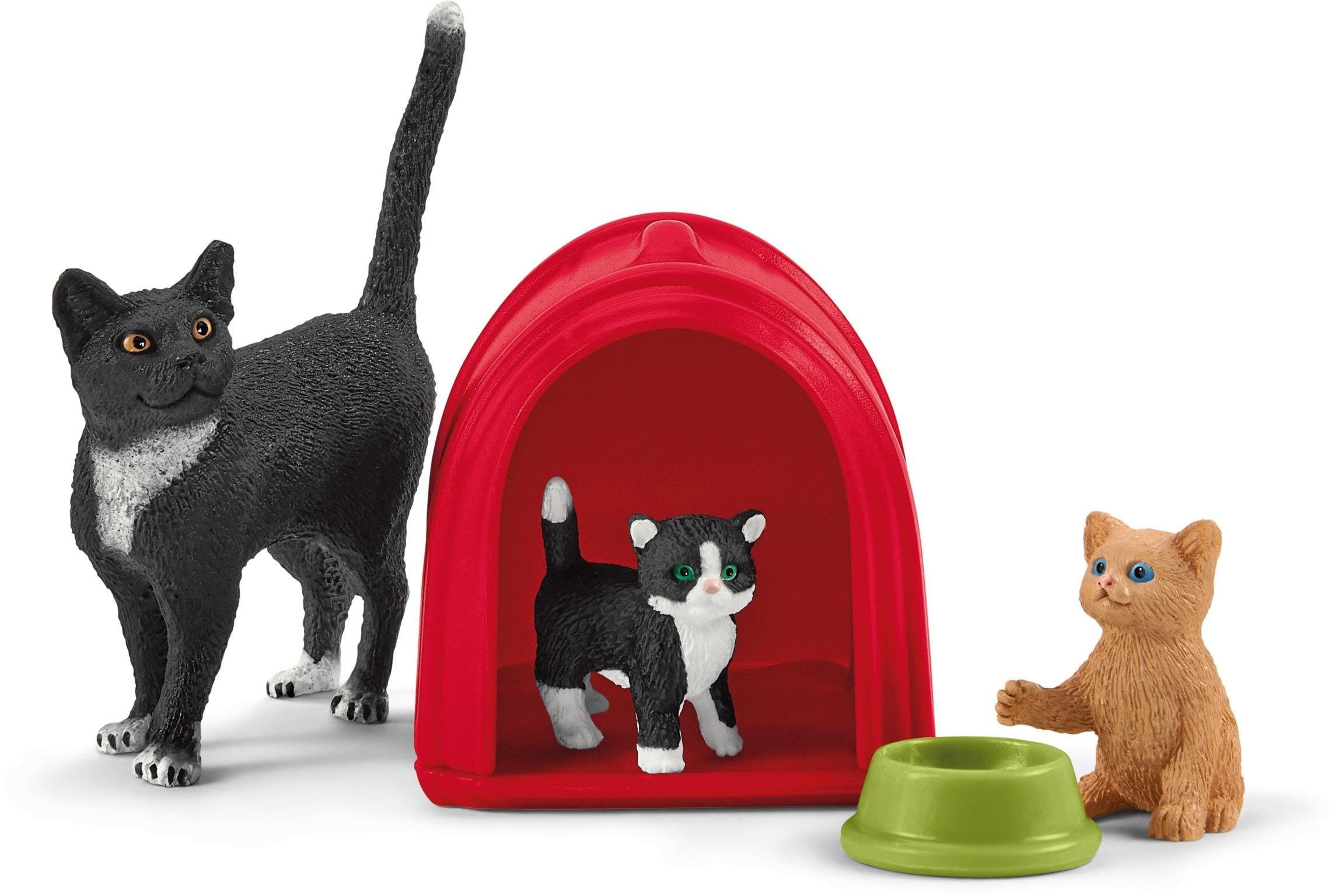 Schleich® Spielfigur »FARM WORLD, Spielspass für niedliche Katzen (42501)«, (Set)