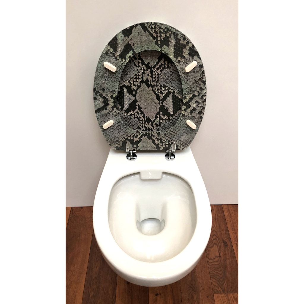ADOB WC-Sitz »Schlange«, mit messingverchromten Scharnieren