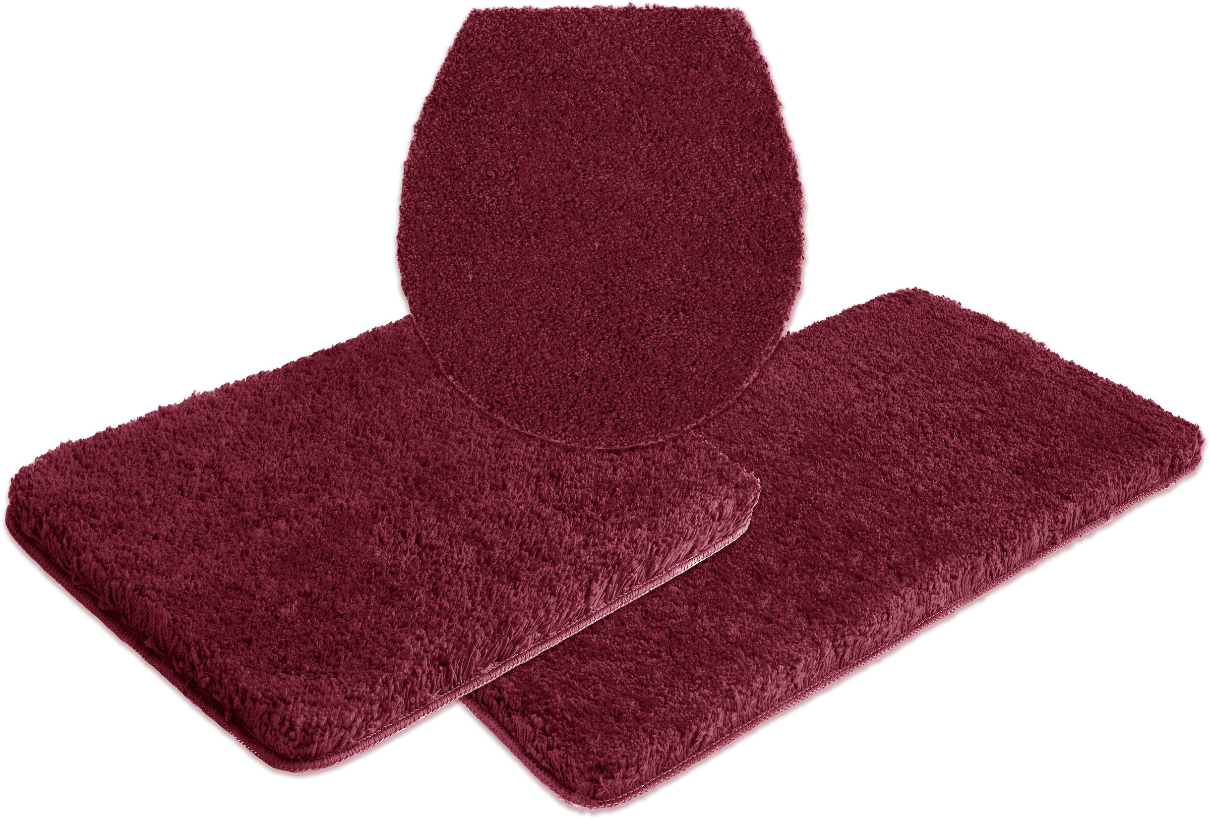 my home Badematte »Sanremo, Badvorleger, Badezimmer Teppich, sehr weich«, rutschhemmend beschichtet, fussbodenheizungsgeeignet-schnell trocknend, Badteppich, unifarben, rechteckig, rund & als 3-tlg. Set erhältlich