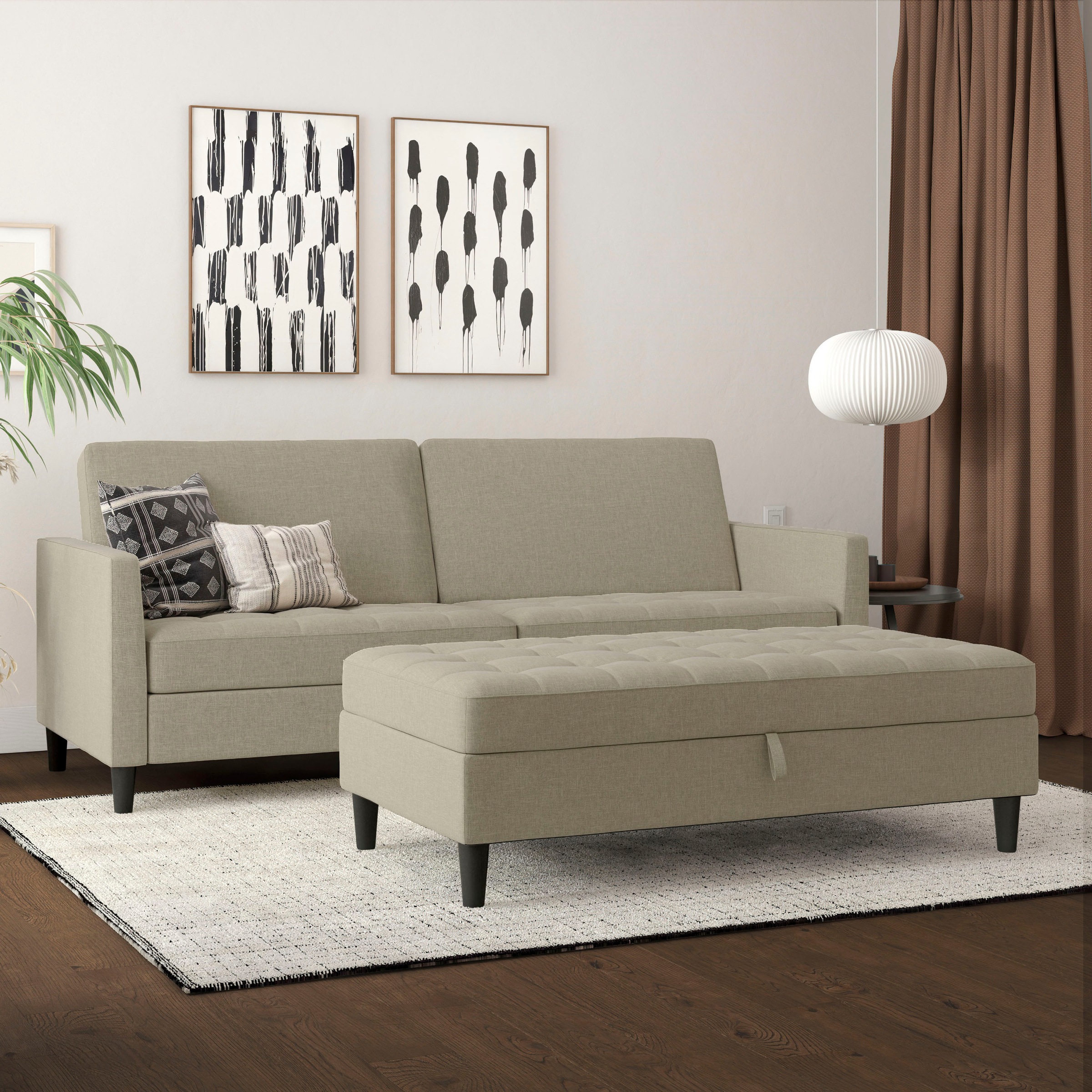 Dorel Home 3-Sitzer »Presley«, Sofa mit Bett-Funktion und verstellbarer Rückenlehne