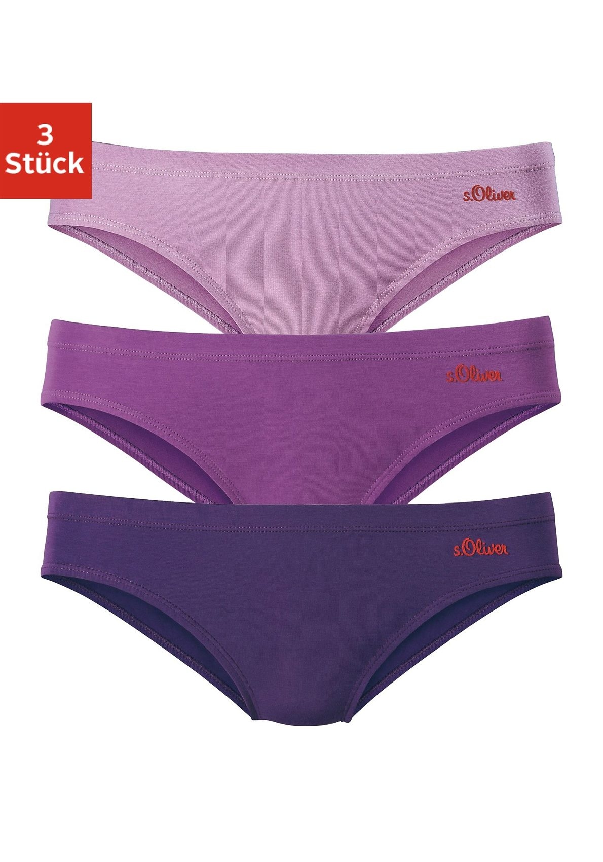 s.Oliver Bikinislip 3er-Pack, aus elastischer Baumwoll-Qualität