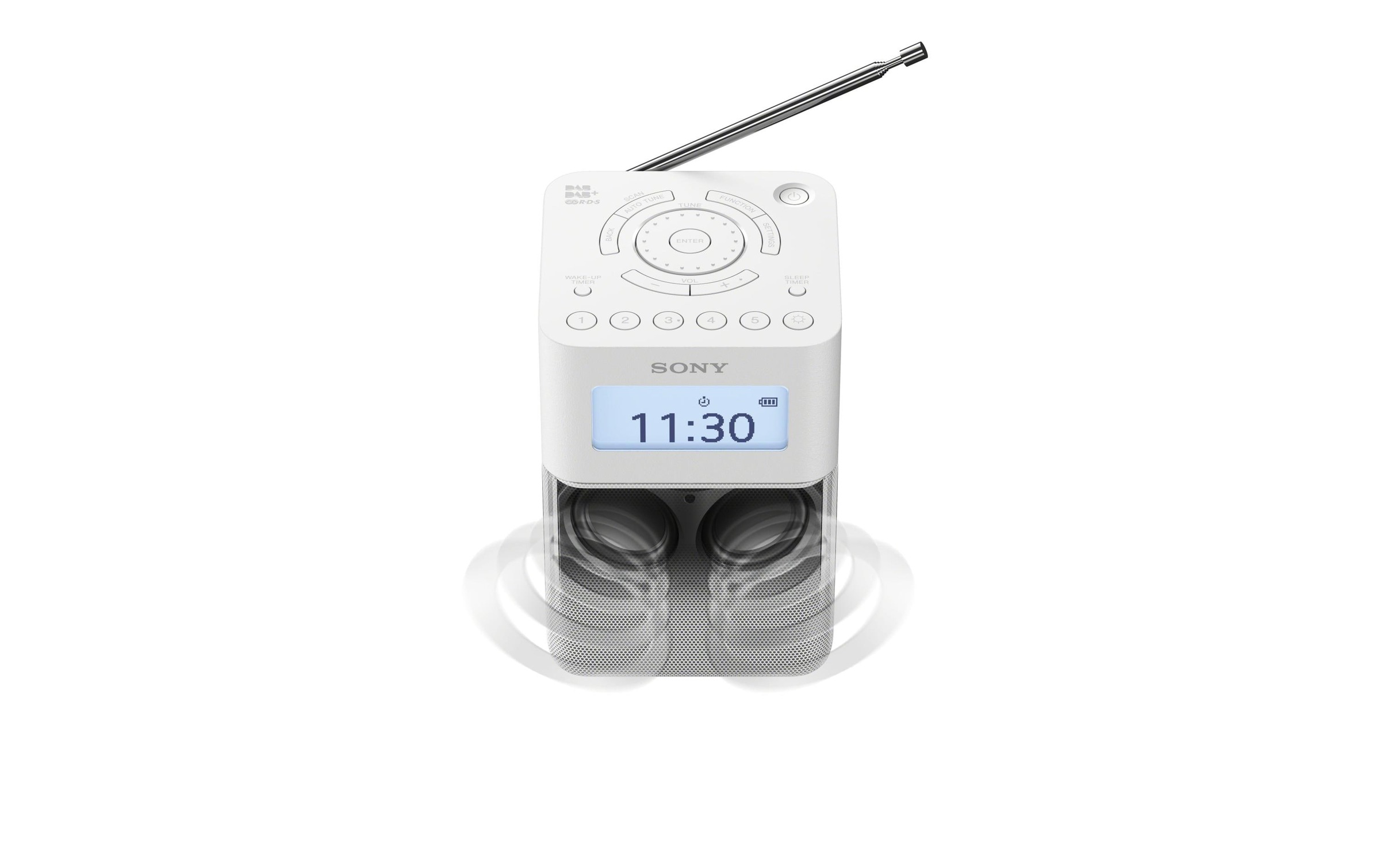Sony Digitalradio (DAB+) »weiss, DAB+-Radiowecker«, (Digitalradio (DAB+)-FM-Tuner)