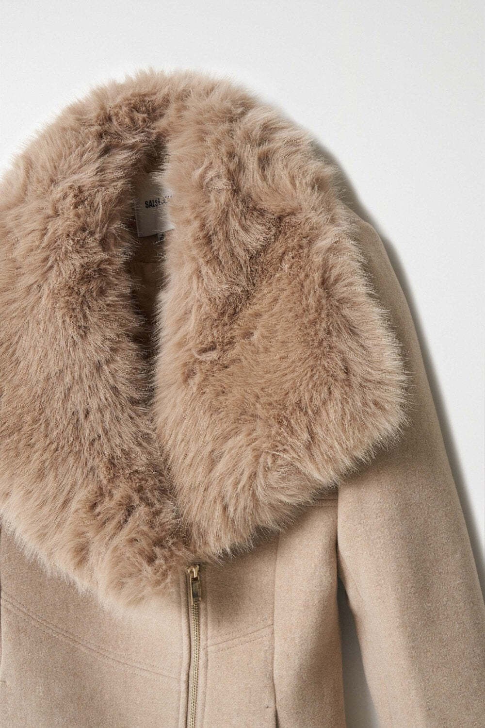 Salsa Wolljacke »Salsa Jeans Wollmantel Wool Coat With Fur Collar«