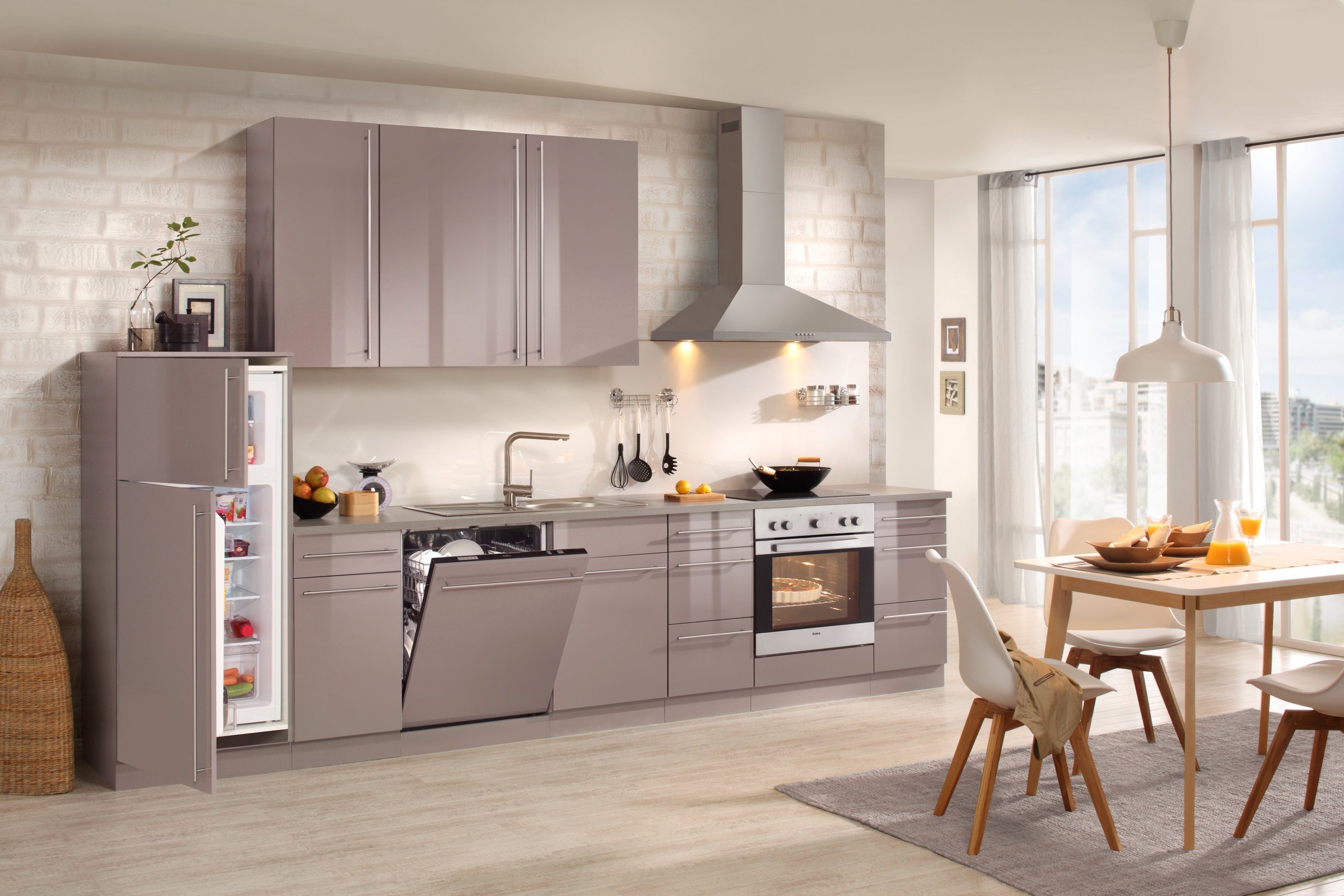 wiho Küchen Spülenschrank "Chicago" 110 cm breit, inkl. Tür/Sockel für Geschirrspüler