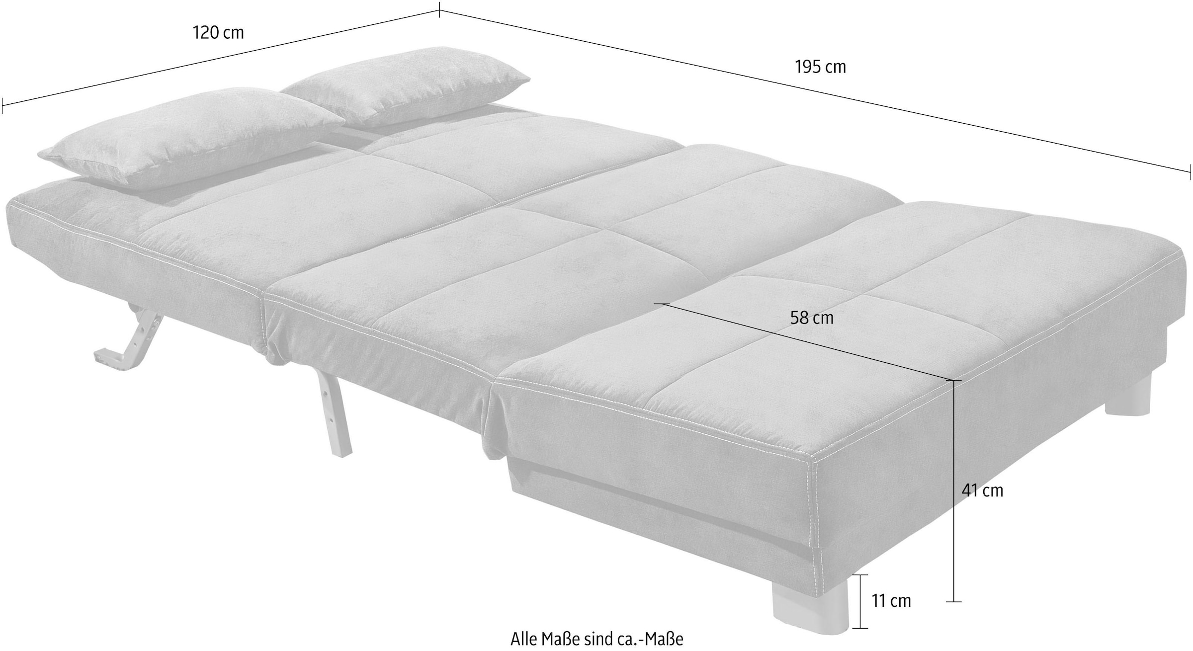 INOSIGN Schlafsofa »Gina«, mit einem Handgriff vom Sofa zum Bett