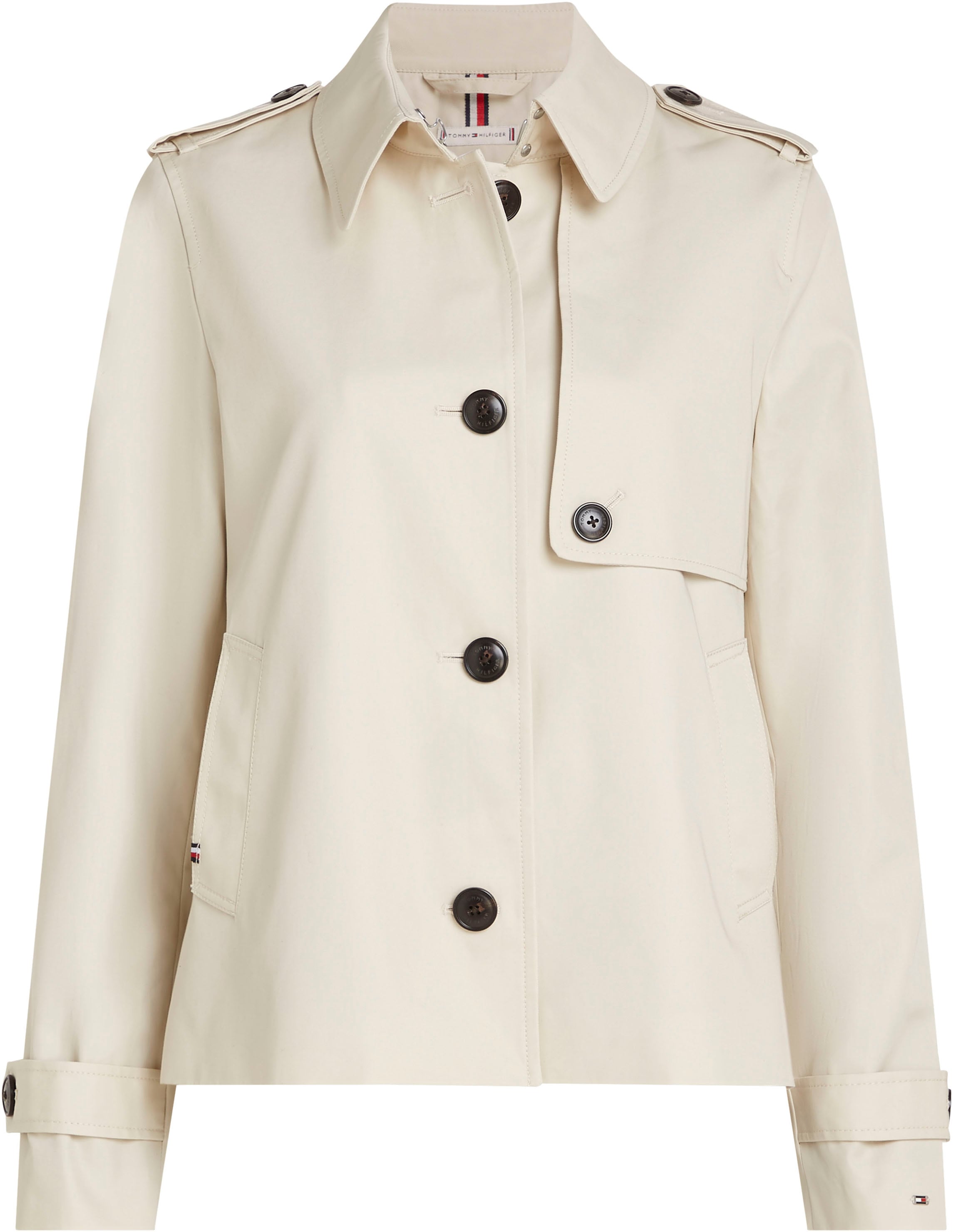 Tommy Hilfiger Kurzjacke »COTTON SB SHORT TRENCH«, mit typischen Trenchdetails