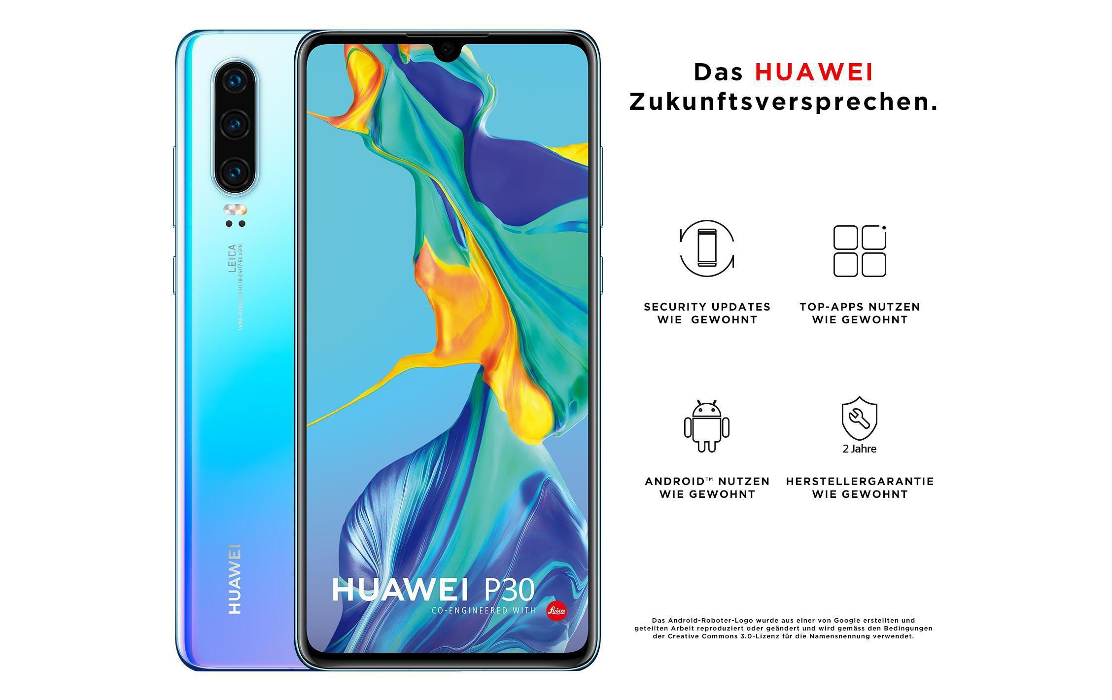 Huawei Smartphone »P30 Breathing Crystal«, Breathing Crystal/dunkelblau
