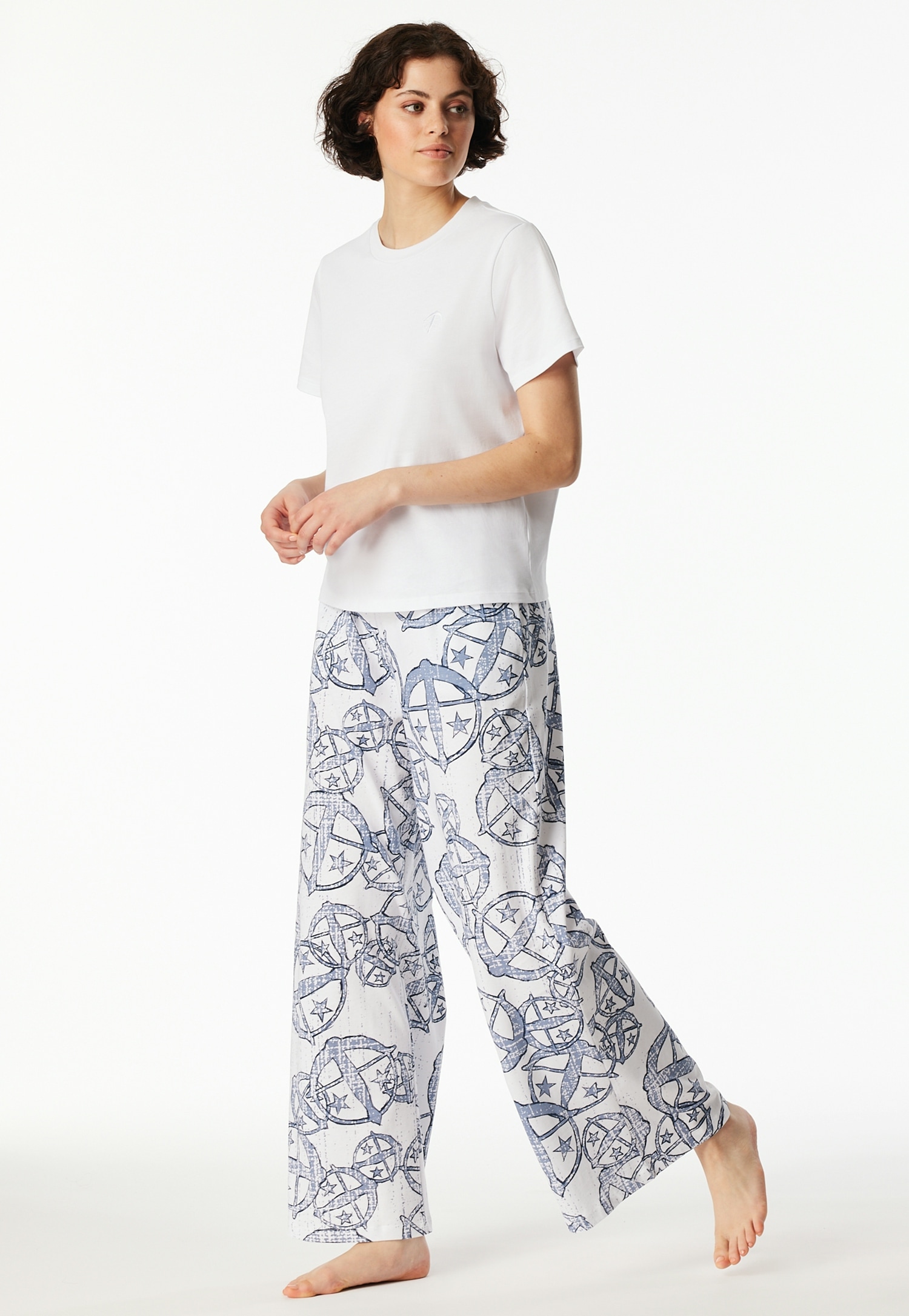 Schiesser Loungehose »SCHIESSER 150 YEARS«, seitliche Taschen, weites Bein, Baumwolle, Bindekordel