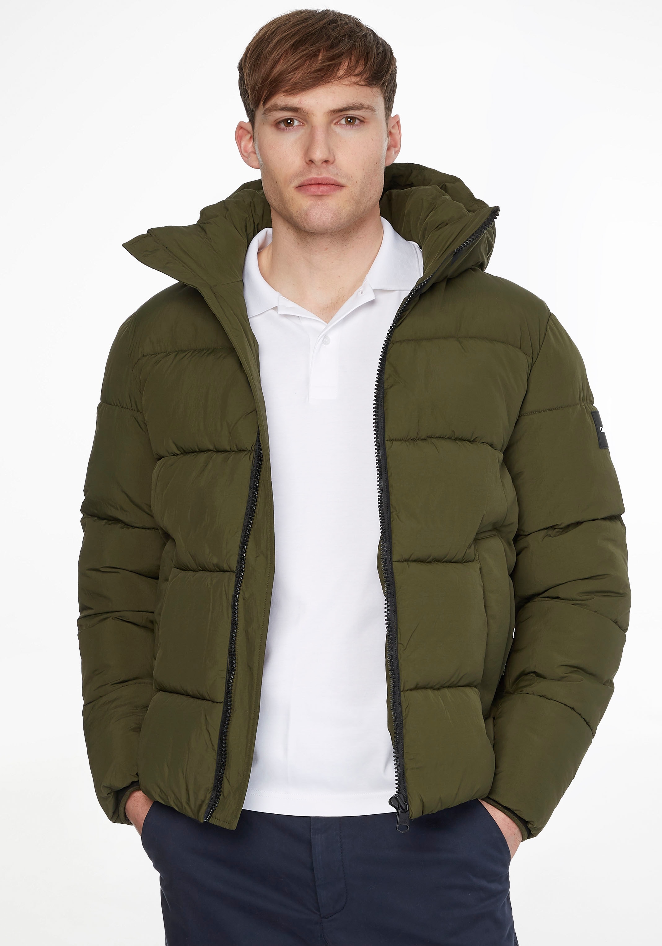 Steppjacke, mit Kapuze, mit Stehkragen