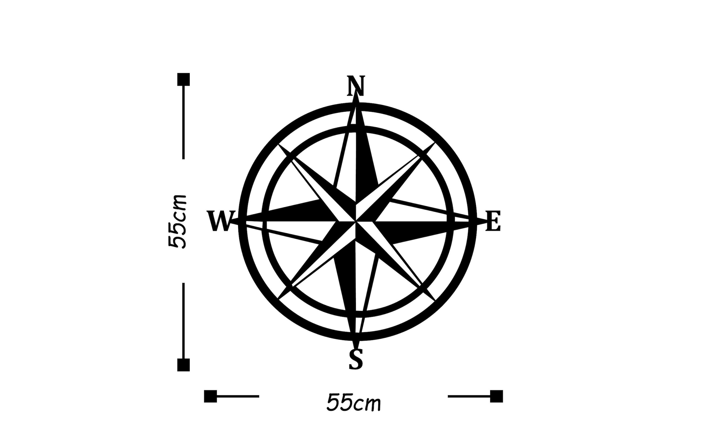 Wanddekoobjekt »Wallxpert Kompass 55 x 55 cm«