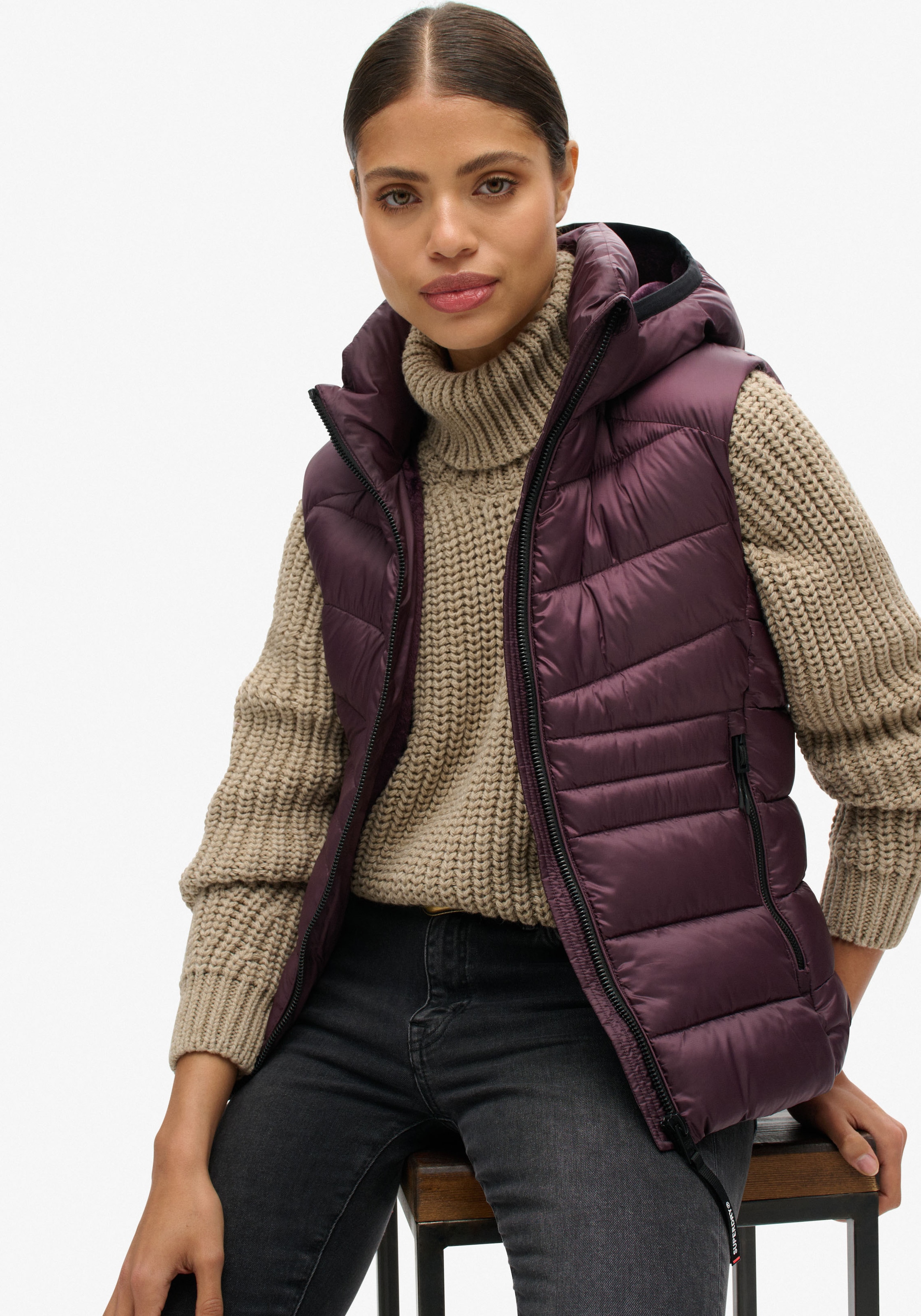 Superdry Steppweste »HOODED FUJI QUILT PADDED GILET«