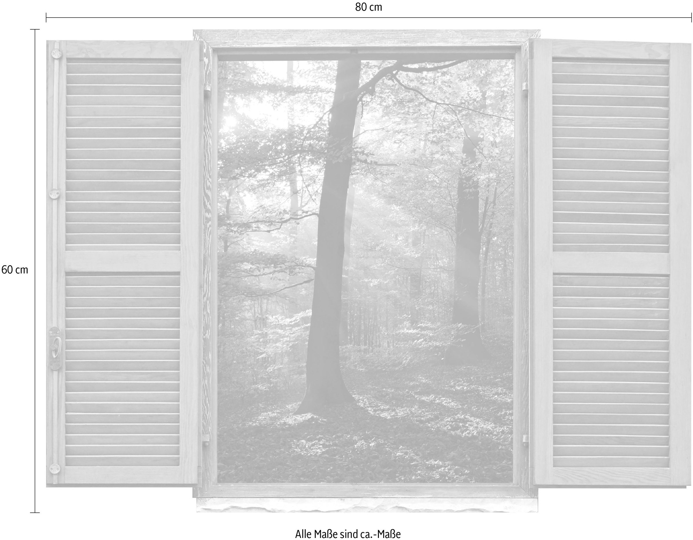 queence Wandtattoo »Wald im Herbst«, (1 St.), Wandsticker, Wandbild, selbstklebend, 3D, Fenster