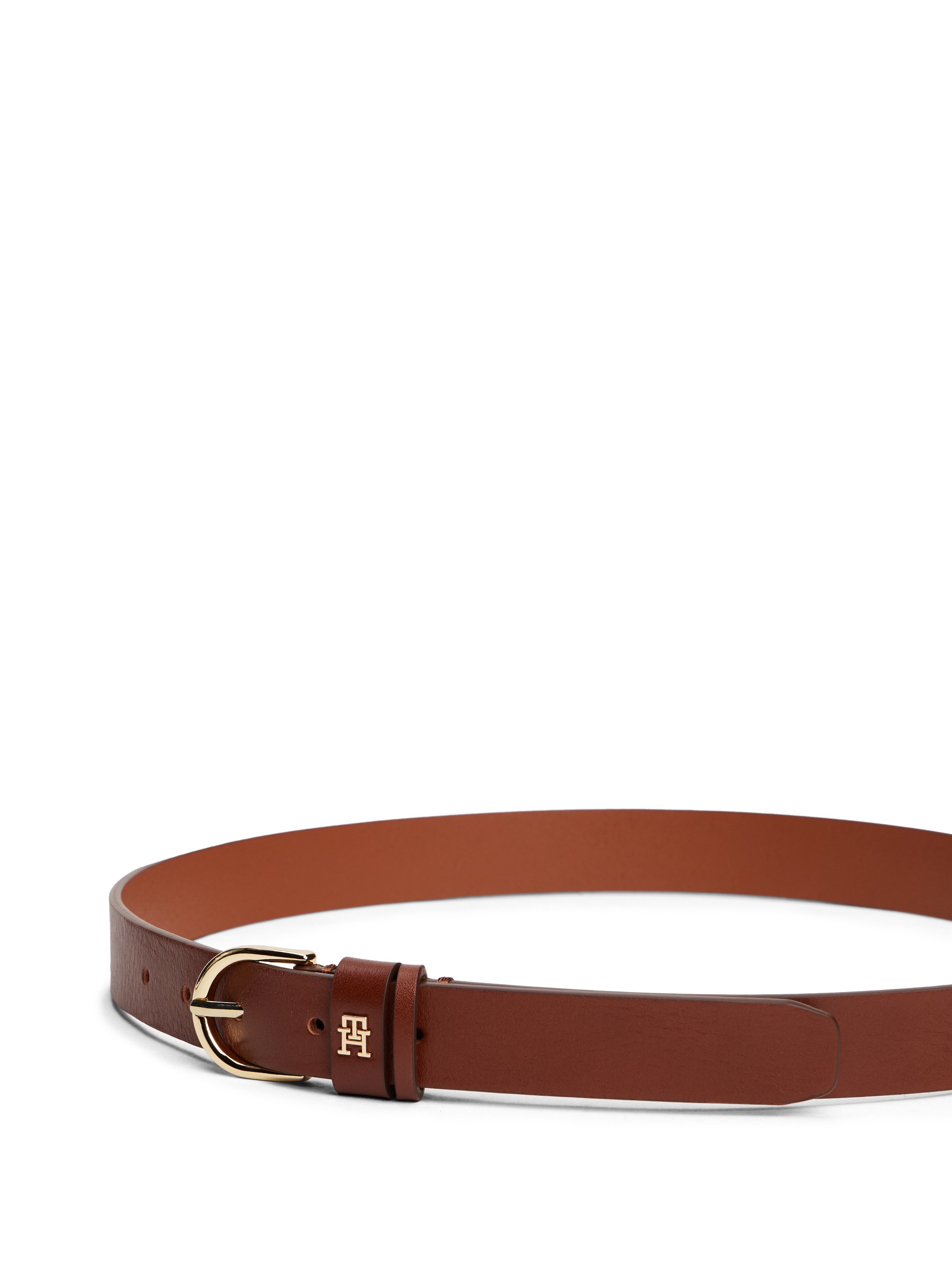 Tommy Hilfiger Ledergürtel »ESSENTIAL EFFORTLESS 2.5 GOLD«, Logoemblem, weiche Haptik, ovale Einfachdornschliesse