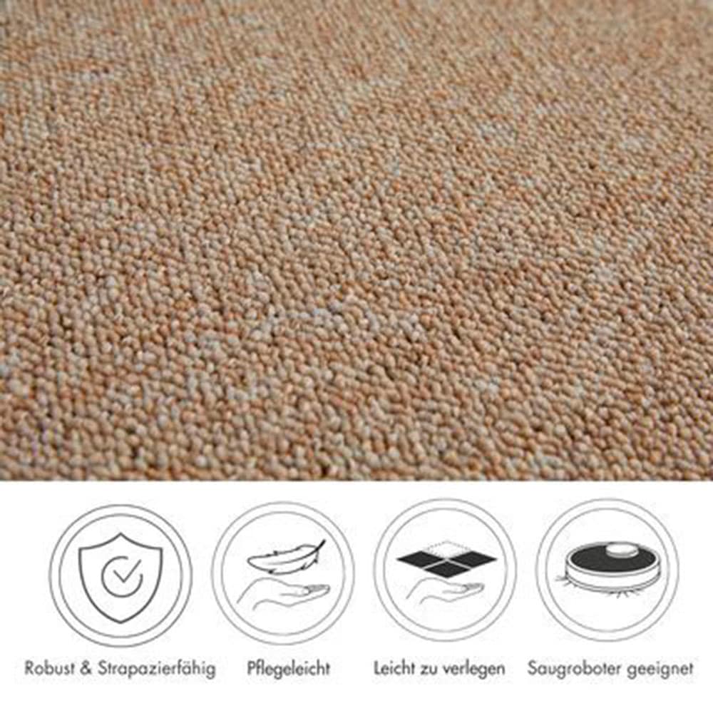 Andiamo Teppichboden »Carlos, Feinschlinge, Made in Netherlands«, rechteckig, 6,5 mm Höhe, melierte Optik, Breite 400 cm oder 500 cm, strapazierfähig