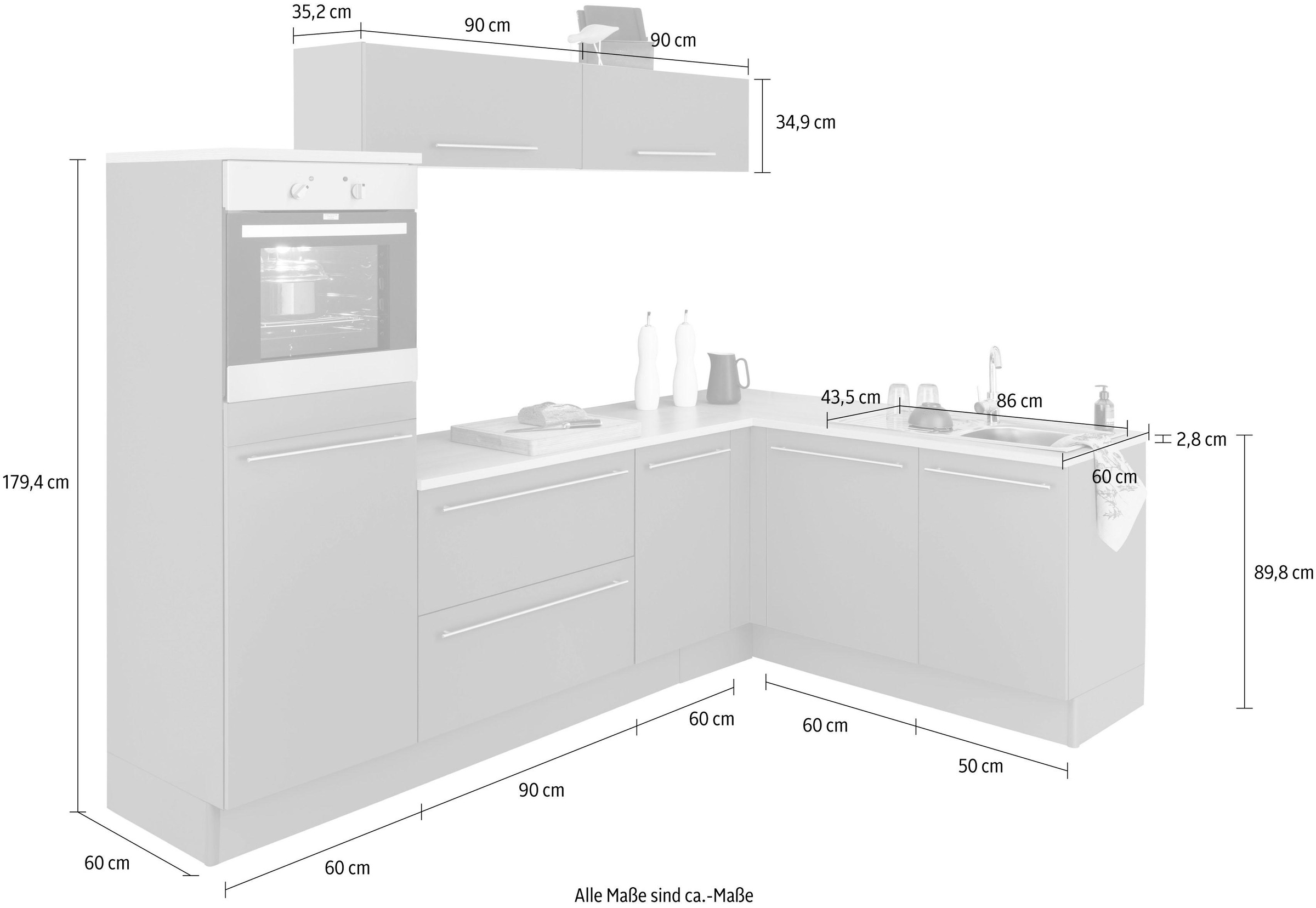 ❤ OPTIFIT Winkelküche »Bern«, Stellbreite 265x175 cm, wahlweise mit E- Geräten bestellen im Jelmoli-Online Shop