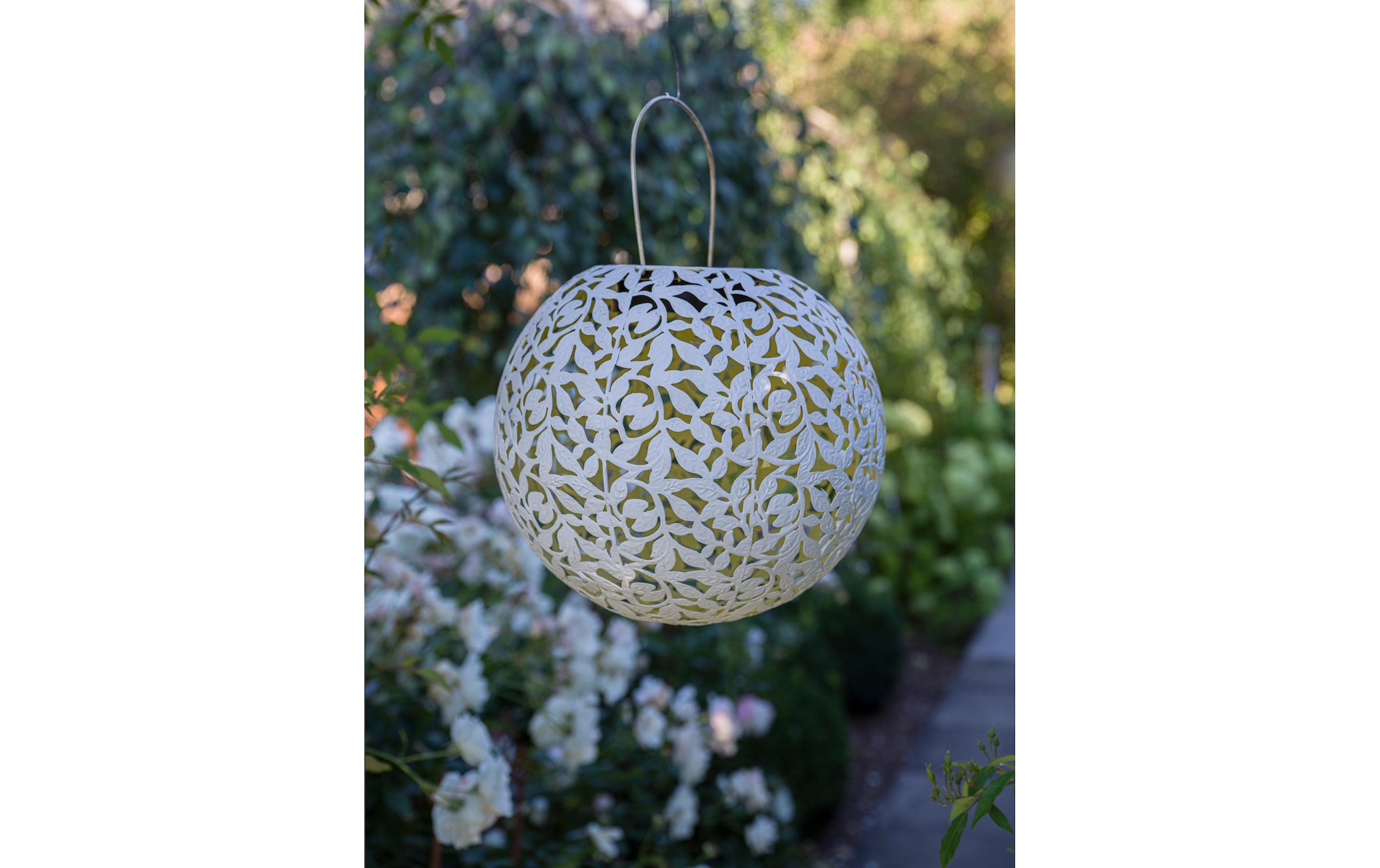 STT LED Gartenleuchte »Ball Solar Antic 30 cm Weiss«