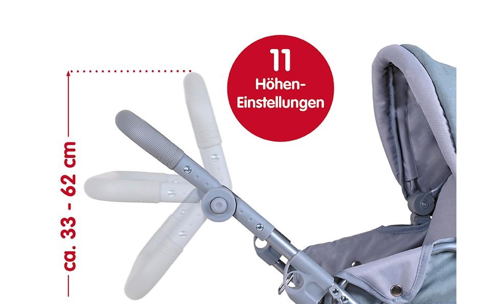 Knorrtoys® Puppen-Zwillingsbuggy »Star Grey«