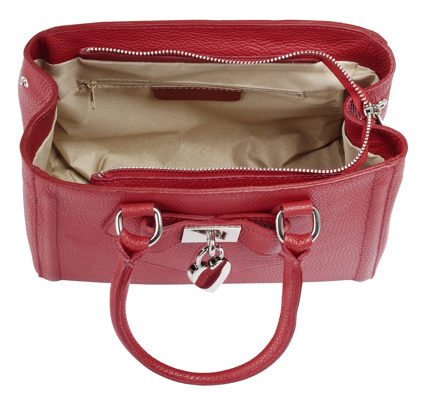 Cluty Henkeltasche, echt Leder, Made in Italy