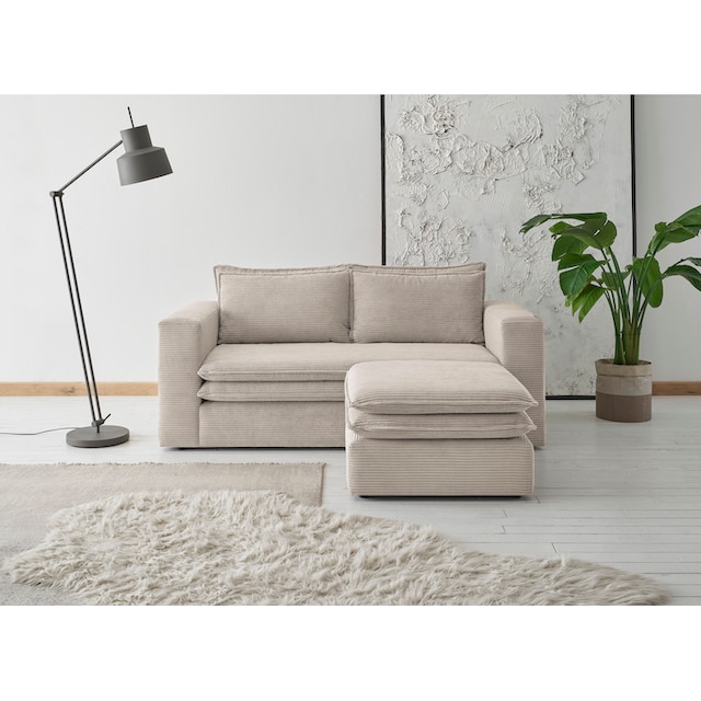 ❤ Places of Style Sitzgruppe »PIAGGE«, (2 tlg.), 2-Sitzer-Sofa und Hocker  klein im Set kaufen im Jelmoli-Online Shop