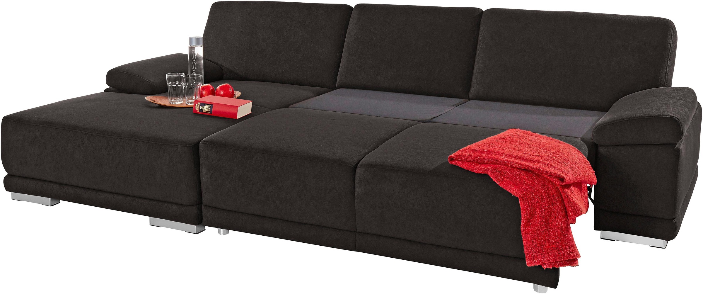 sit&more Ecksofa »Coria L-Form«, mit XL-Recamiere, wahlweise mit Bettfunktion