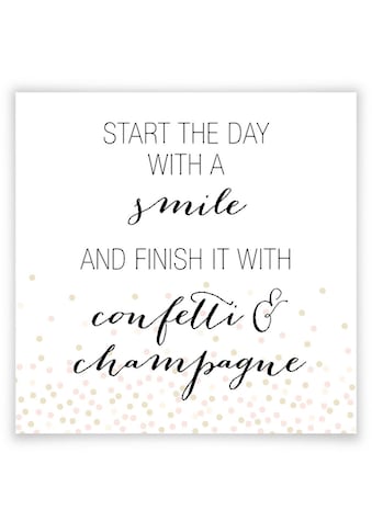 Poster »Start the day with a smile«, Schriftzug, (1 St.)