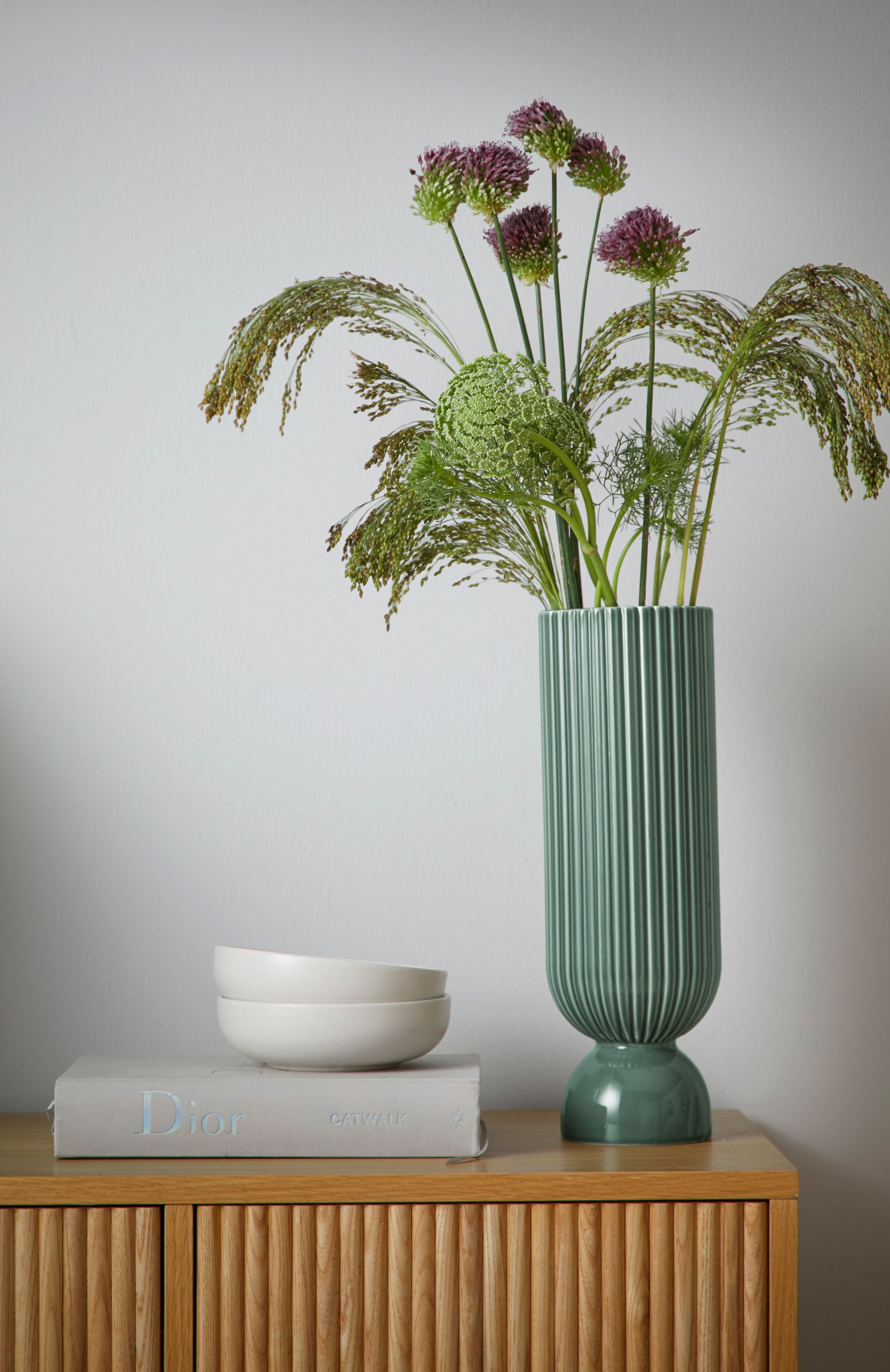 andas Dekovase »Vase aus Steingut, Rillen-Optik«, (1 St.), Höhe 37 cm  online shoppen | Jelmoli-Versand