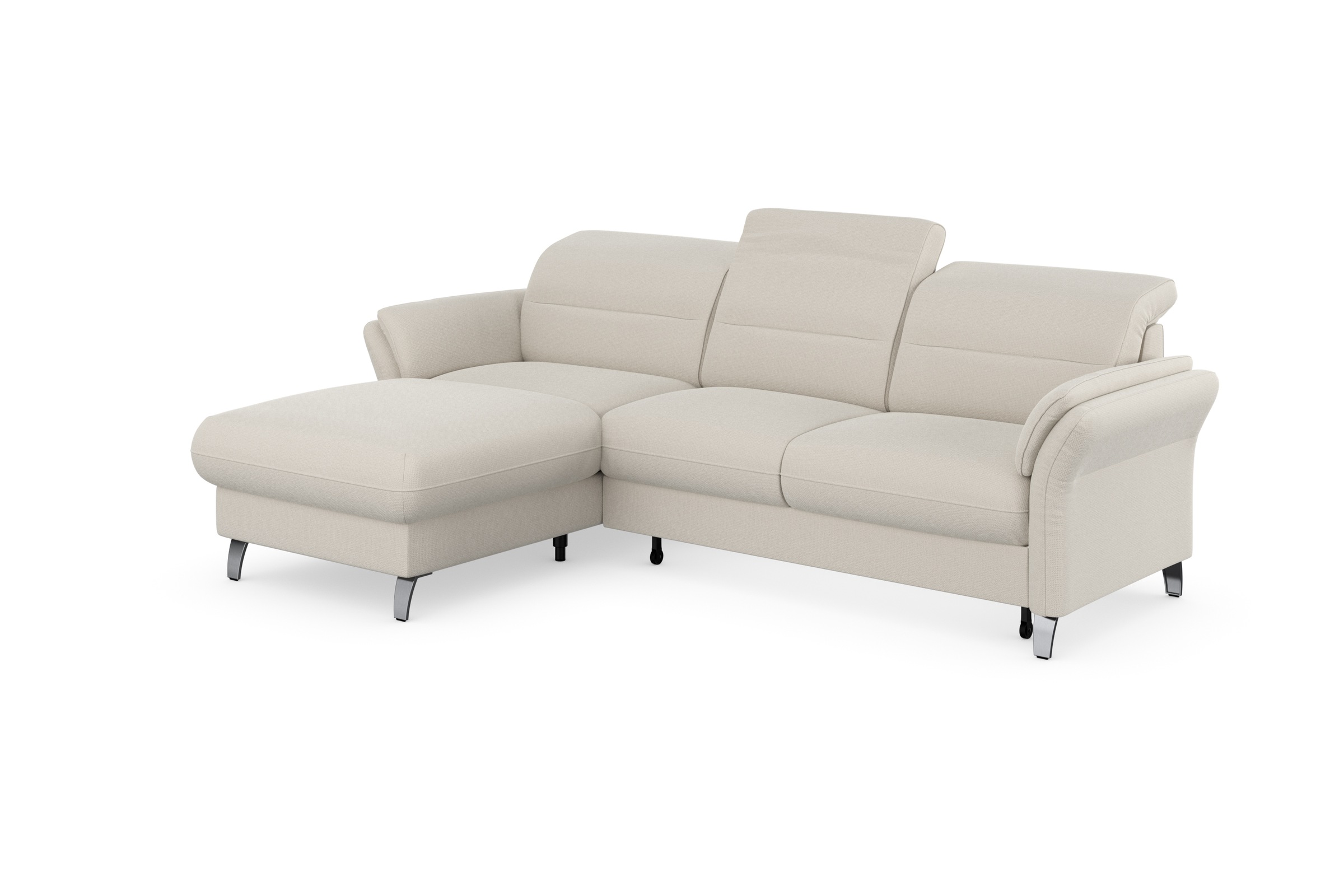 sit&more Ecksofa »Grenoble L-Form mit Federkern«, wahlweise mit Bettfunktion, Bettkasten, Arm- und Kopfteilverstellung