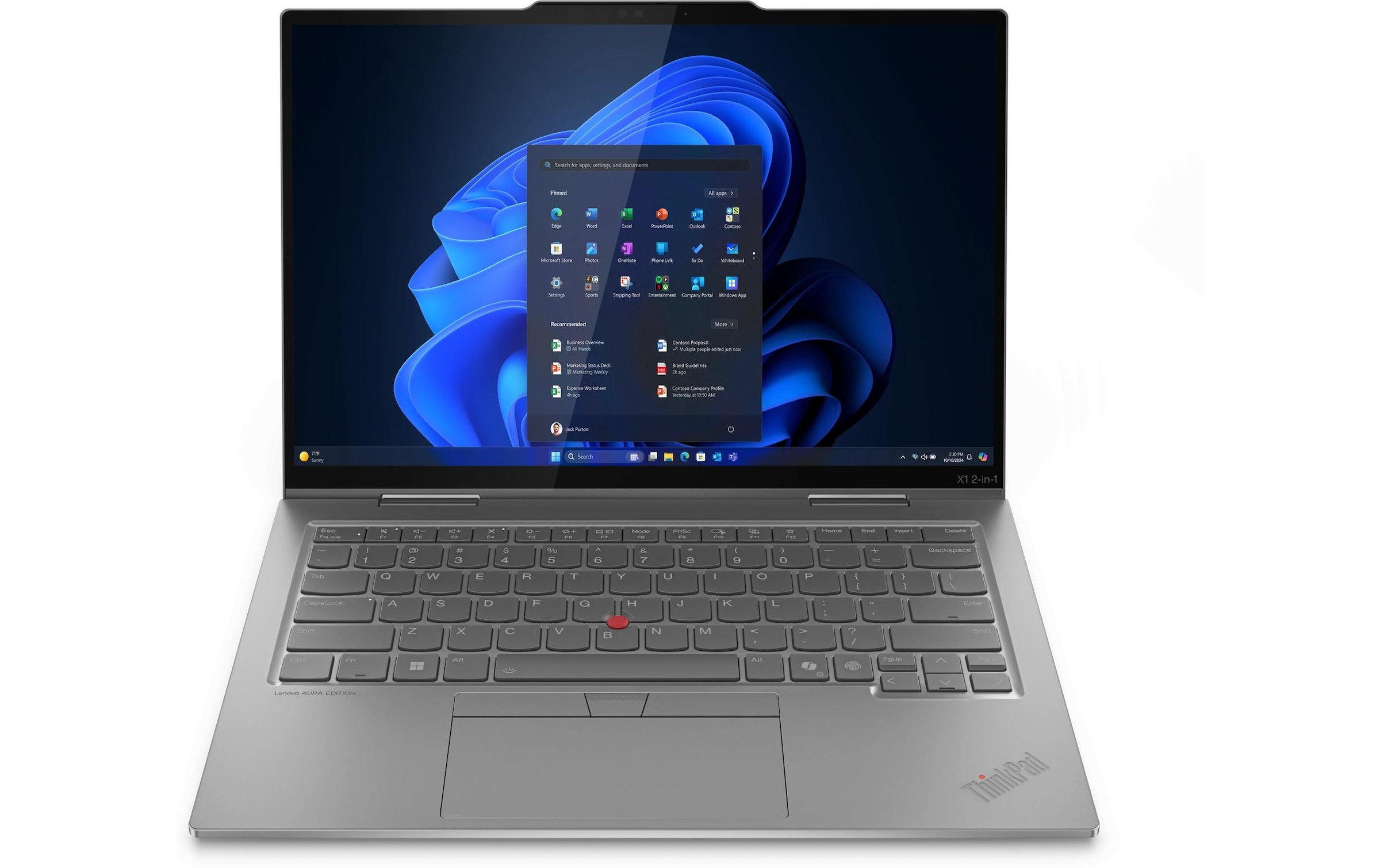 Lenovo Notebook »ThinkPad X1 2-in-1 Gen. 10 Copilot+ PC«, 35,56 cm, / 14 Zoll, Intel, Core Ultra 7, eingebauter Lautsprecher, eingebautes Mikrofon, Touchscreen