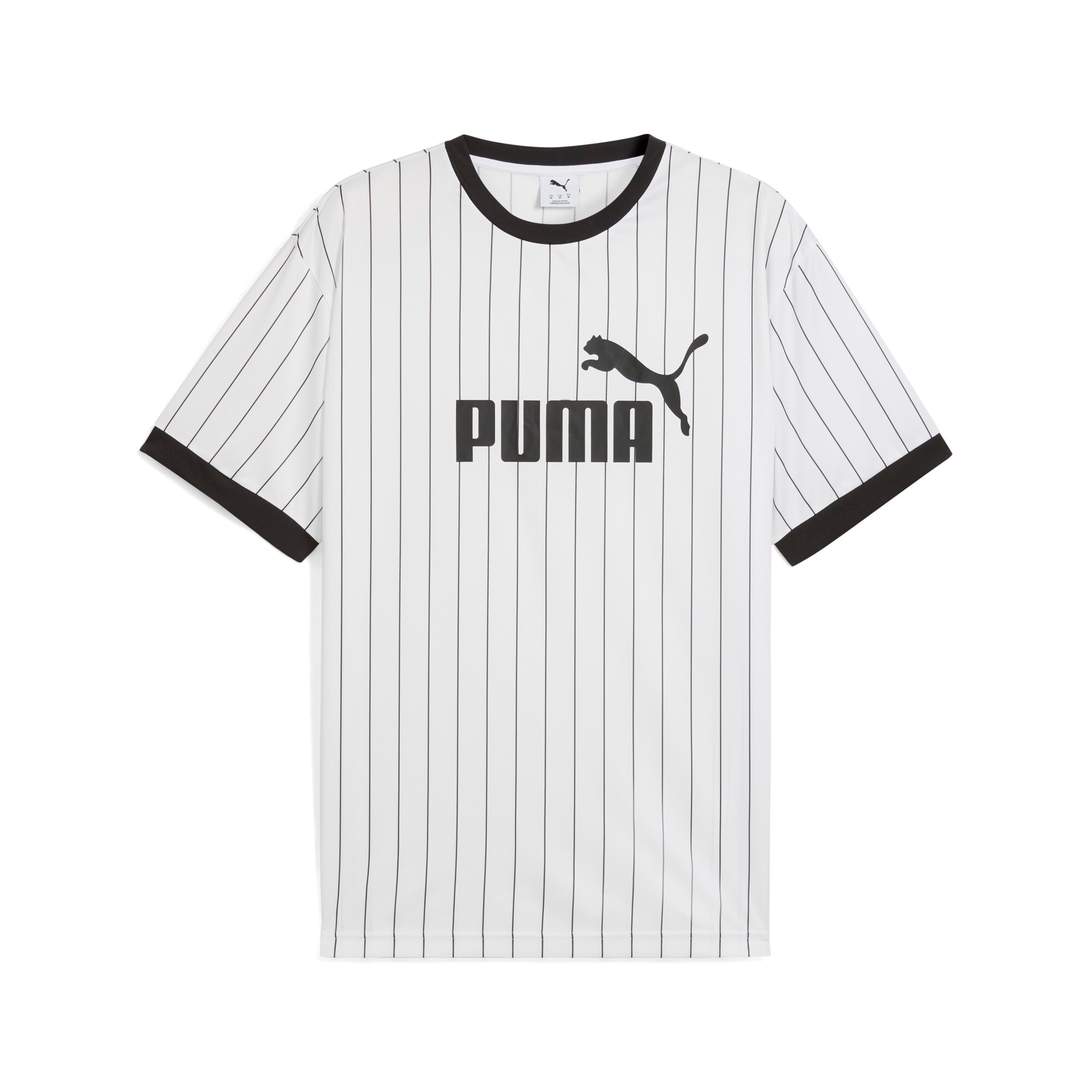 PUMA T-Shirt »ESS STRIPED JERSEY« Relaxed Fit, Kurzarmdesign, mit V-Ausschnitt