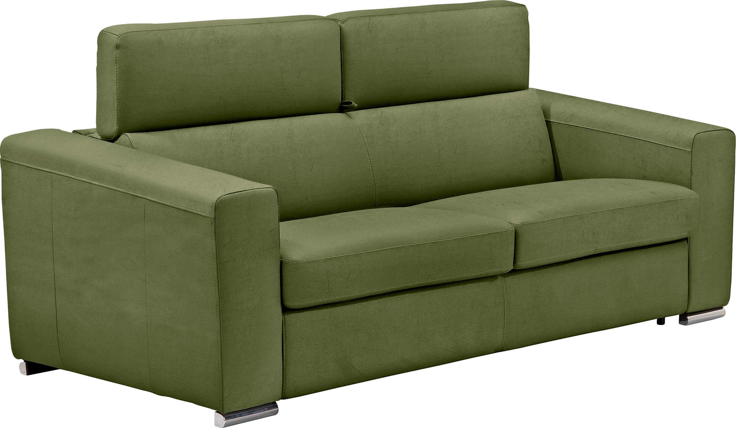 Egoitaliano Schlafsofa »Cabiria, Design und super Sitz- und Liegekomfort«, Sofa inkl. Schlaffunktion, Kopfteile verstellbar, mit Metallfüssen