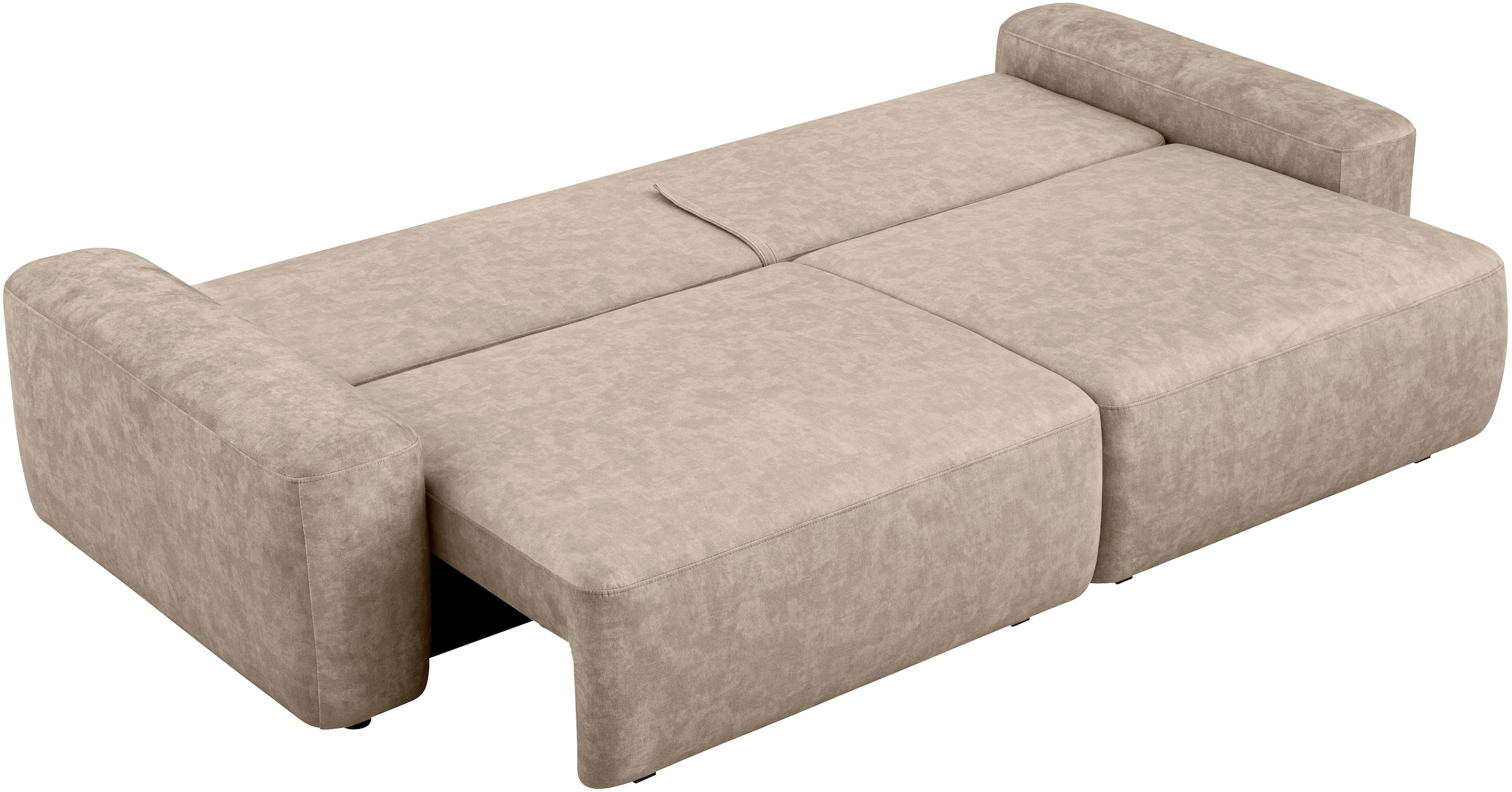 INOSIGN 3-Sitzer »TORGE (257cm), Sofa,Schlafsofa in Cord, Samtvelours, Struktur fein«, rundes Design, Schlaffunktion u. Bettkasten, Liegefläche: 135/200 cm