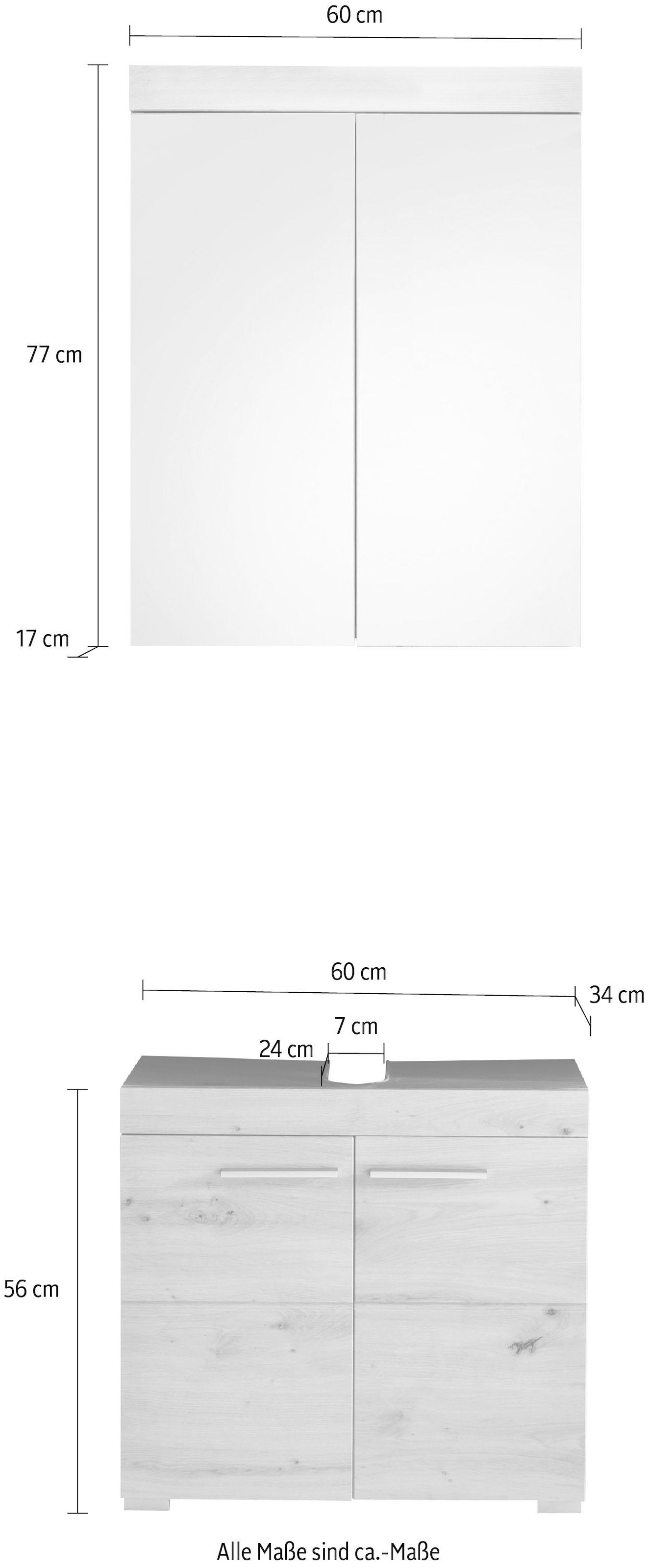 INOSIGN Badmöbel-Set »Avena«, (Set, 2 St.), Badezimmermöbel - Waschbeckenunterschrank und Spiegelschrank