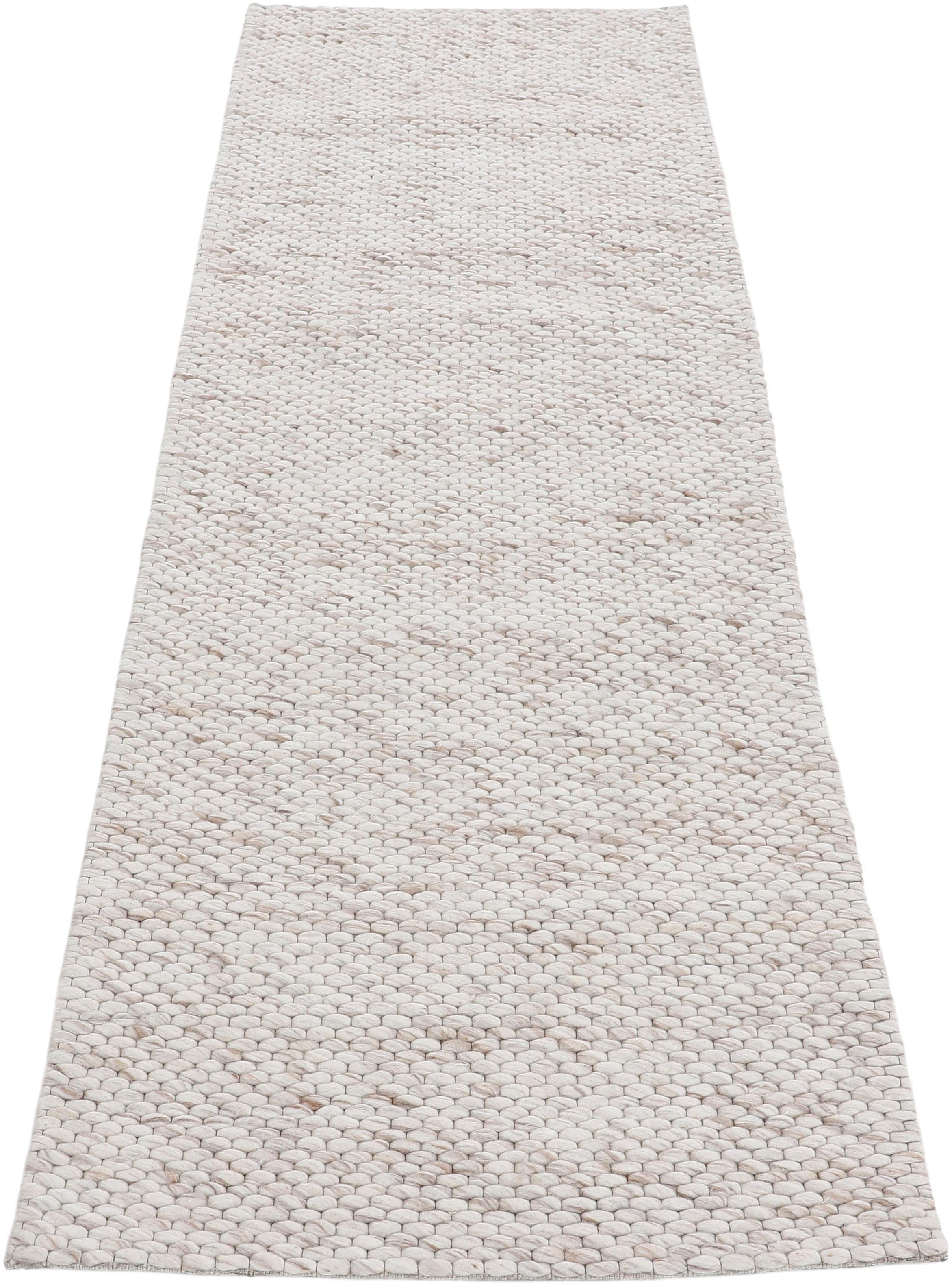 online Teppich, handgewebt, weich rechteckig, »Sina«, Wolle, meliert, Jelmoli-Versand Handweb carpetfine reine kuschelig Läufer | bestellen &